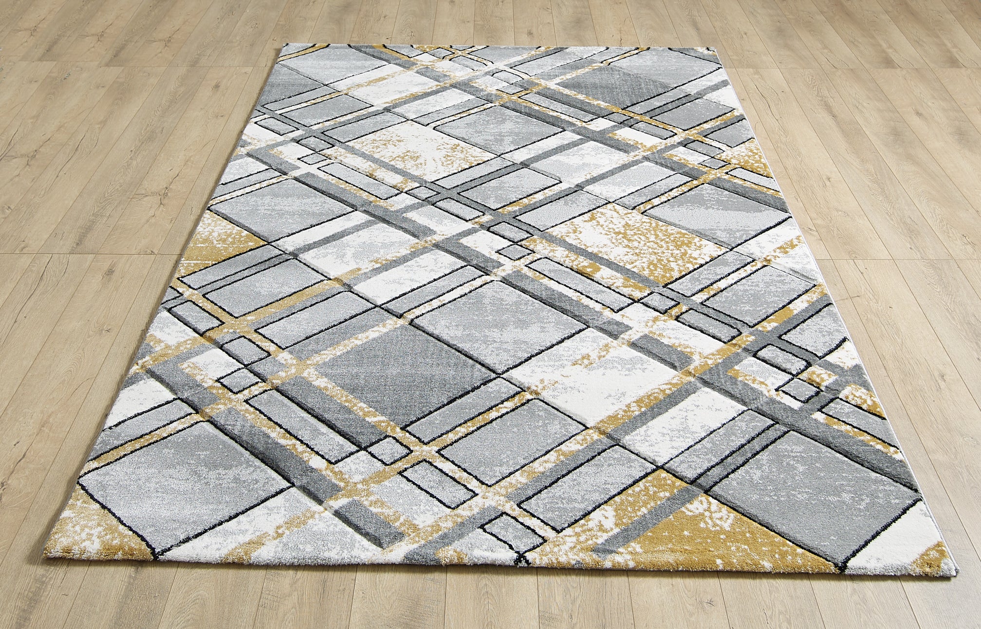 Accra Grey Gold Rug - 160cm x 220cm - Image 5
