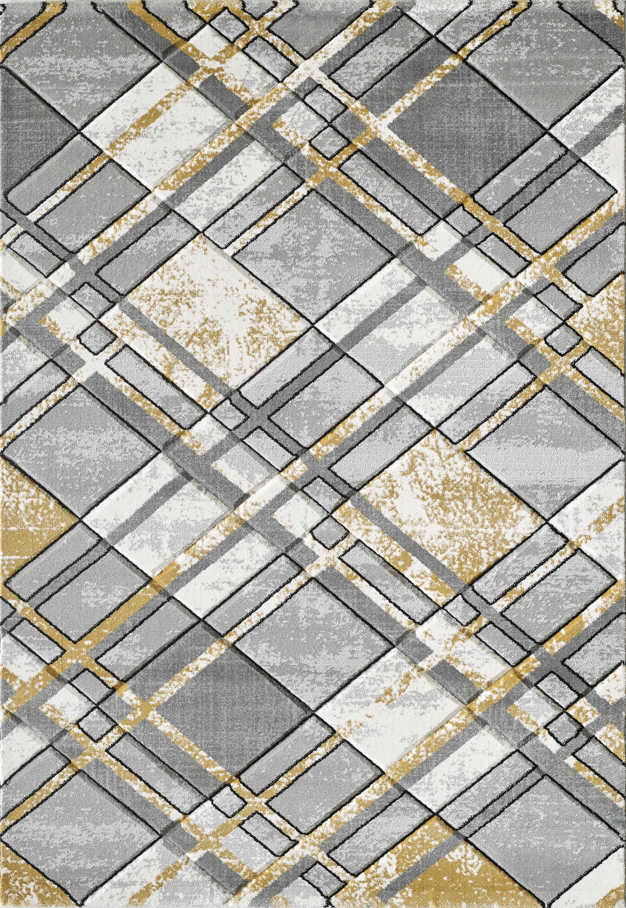 Accra Grey Gold Rug - 120cm x 170cm