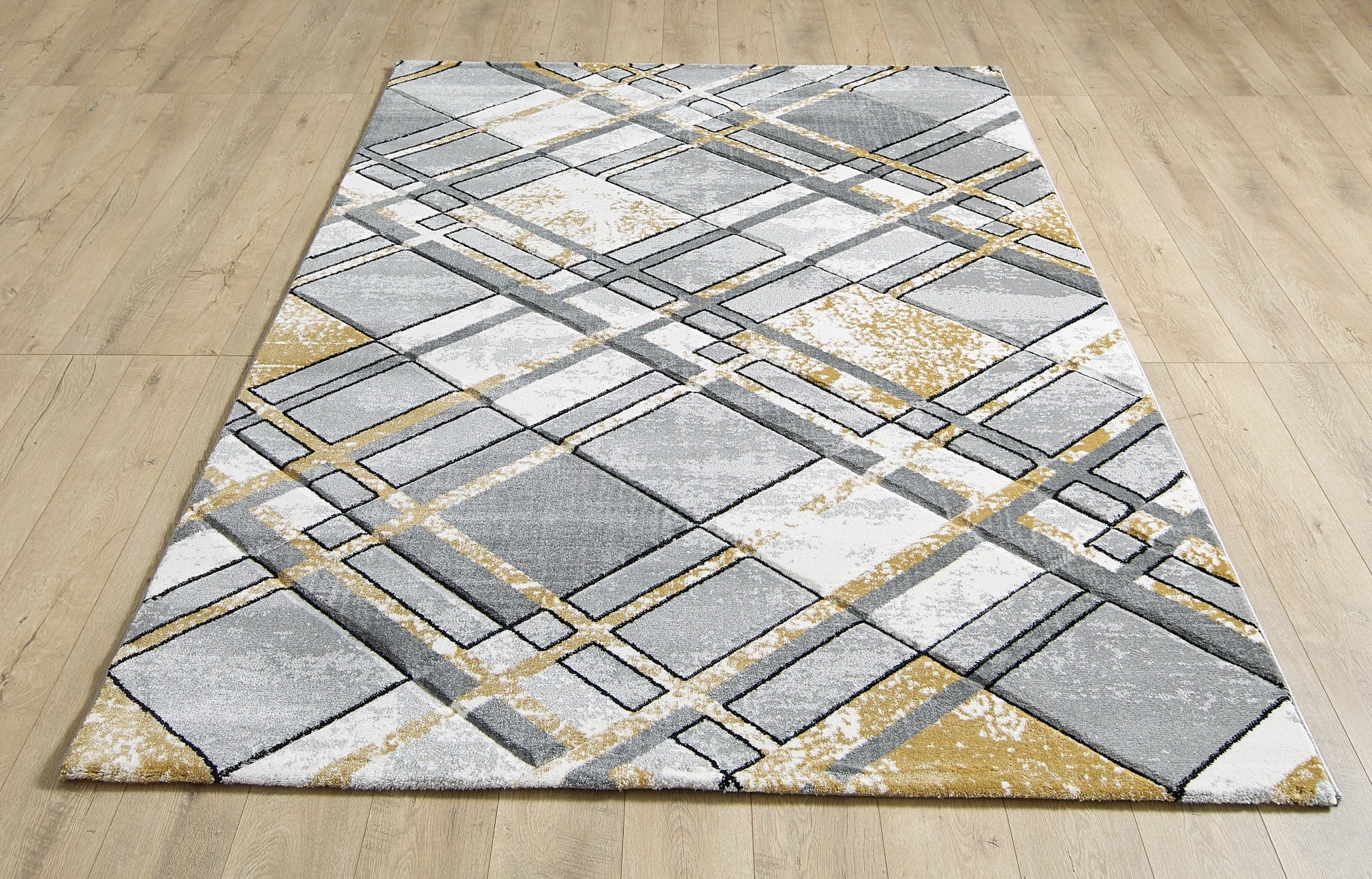 Accra Grey Gold Rug - 120cm x 170cm - Image 5