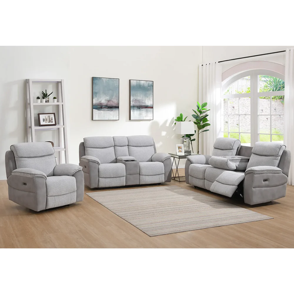 Asher - 3+2+1 Grey Electric Recliner Suite - Image 2