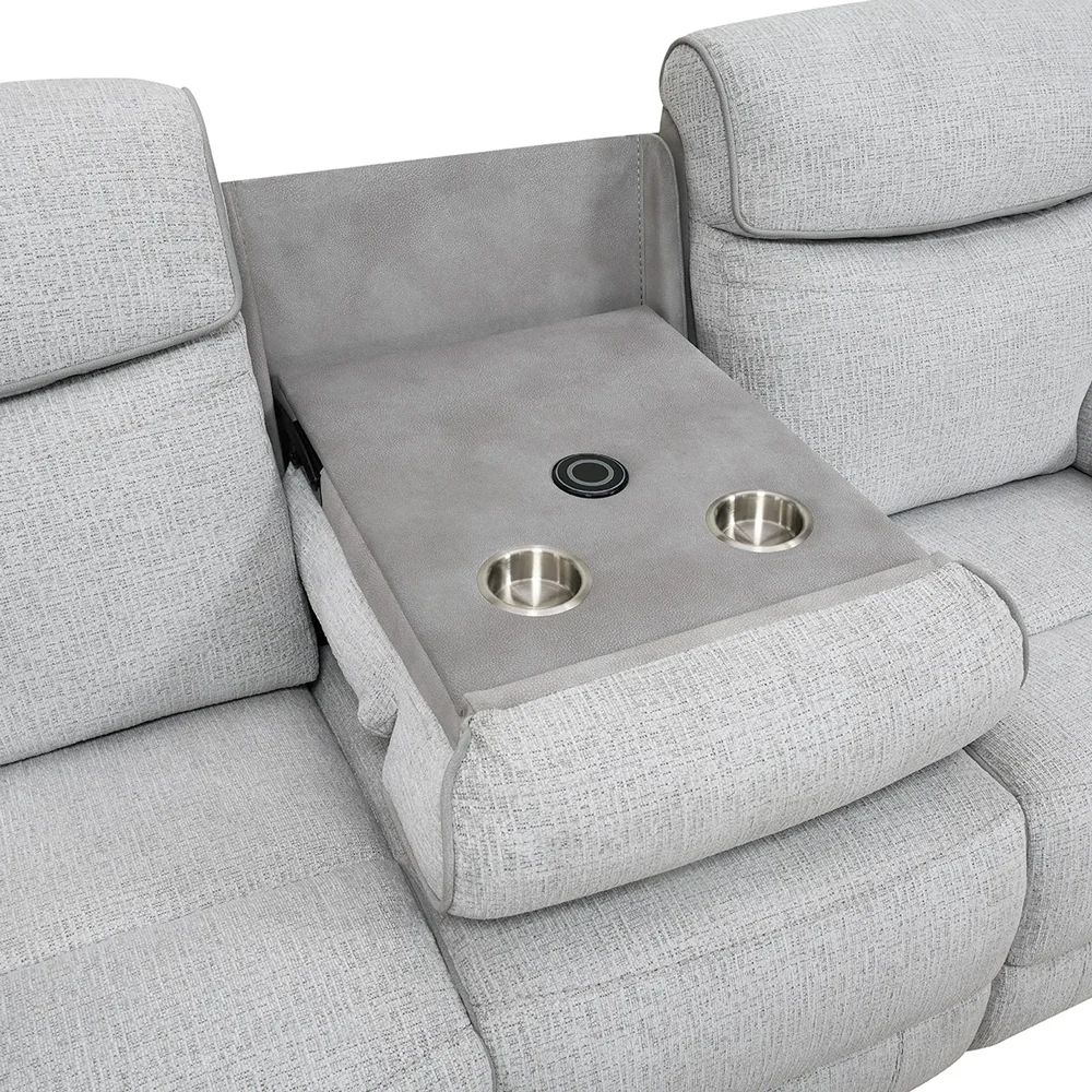 Asher - 3+2+1 Grey Electric Recliner Suite - Image 4