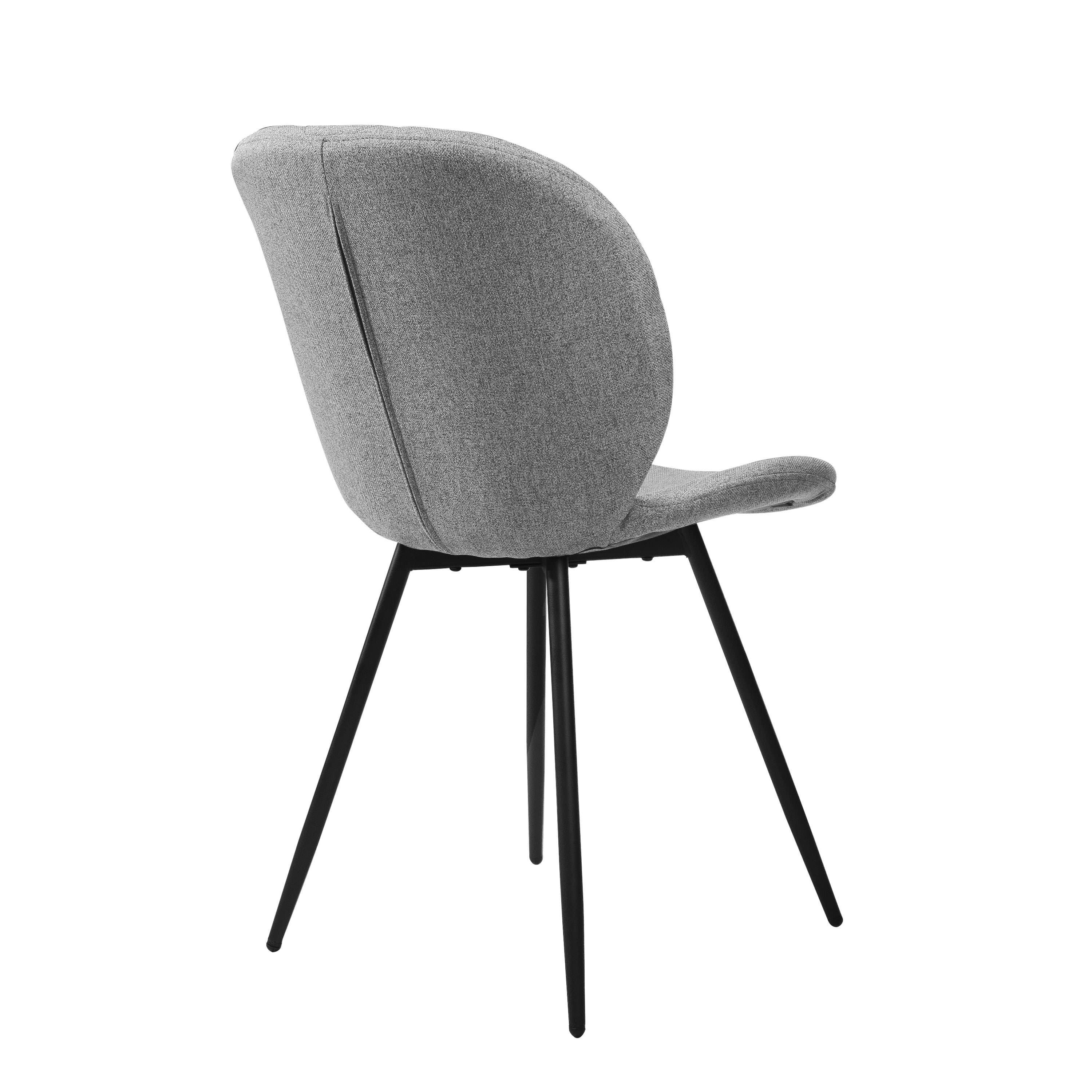 Astrid - Grey Tweed Cross Stitch Oval Back Dining Chair - Image 2