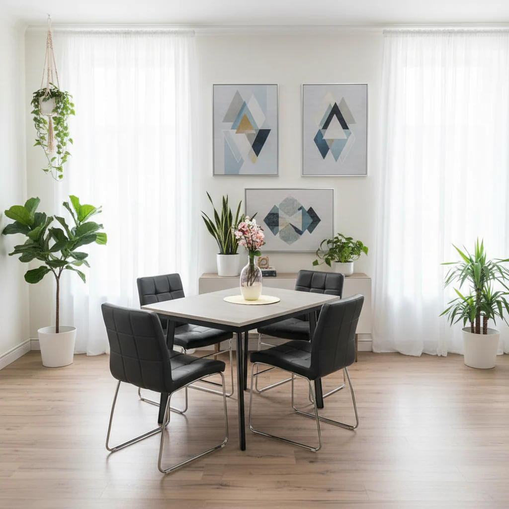 Avery Extending Dining Table &  Sled Chairs - Image 7
