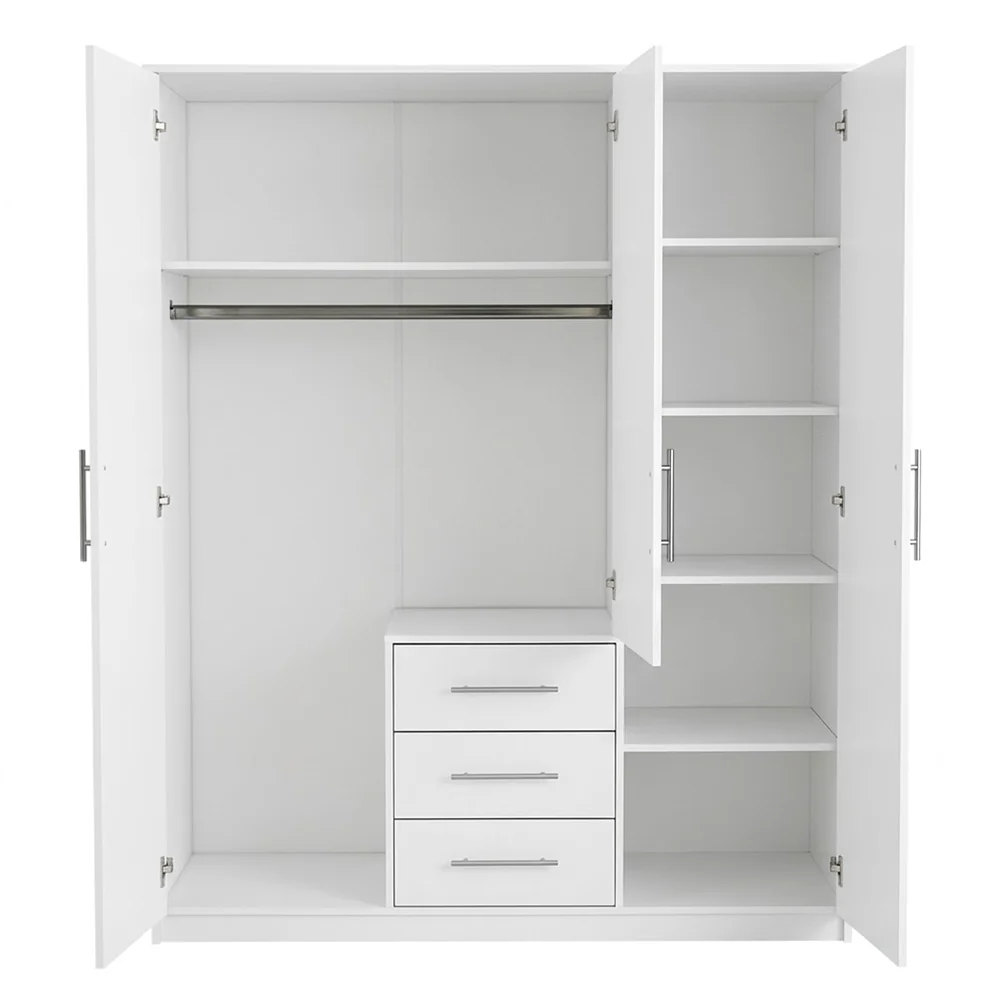Bali - 3 Door White Wardrobe - Image 2