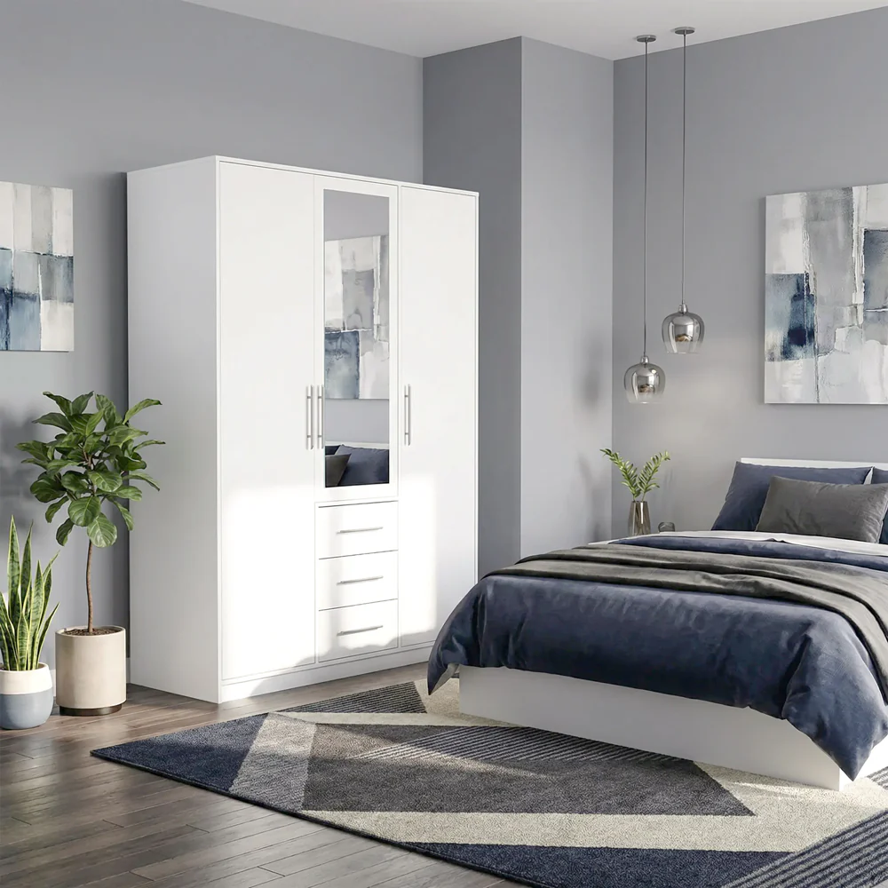 Bali - 3 Door White Wardrobe - Image 3