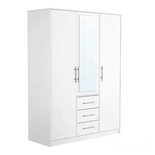 Bali - 3 Door White Wardrobe - Image 4