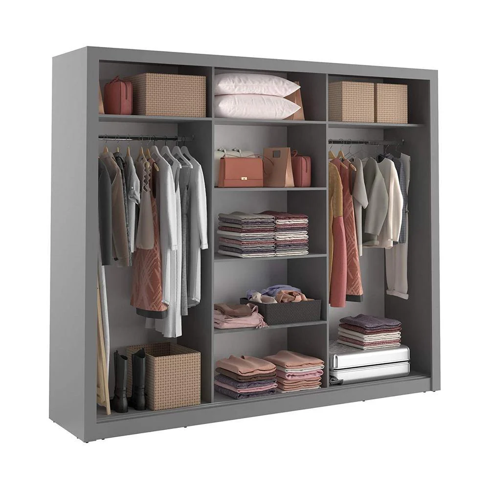 Boston 3DR Wardrobe Grey - Image 2