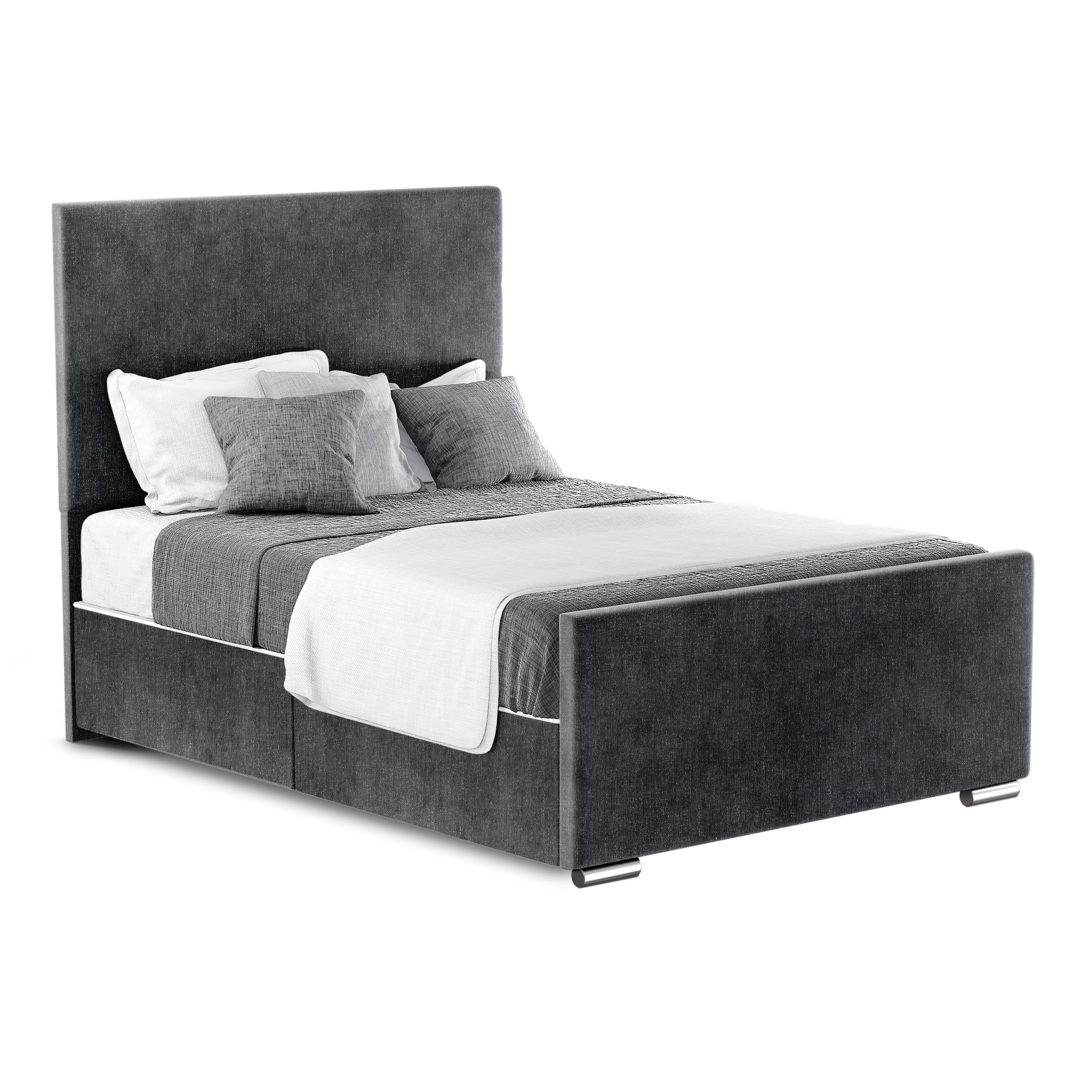 Brook - Chenille Black King Size Divan Base (5ft) - Image 3