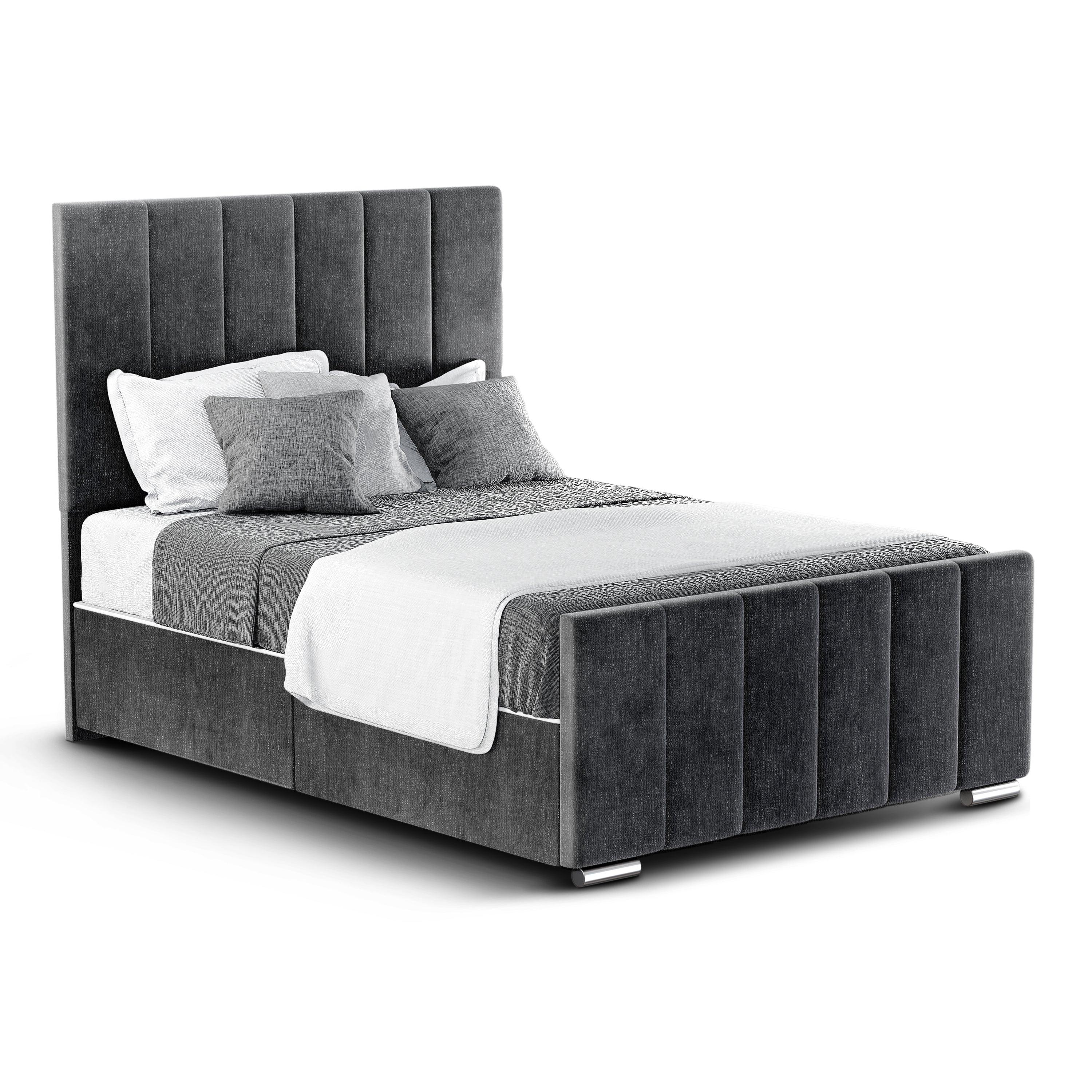 Brook - Chenille Black King Size Divan Base (5ft) - Image 4