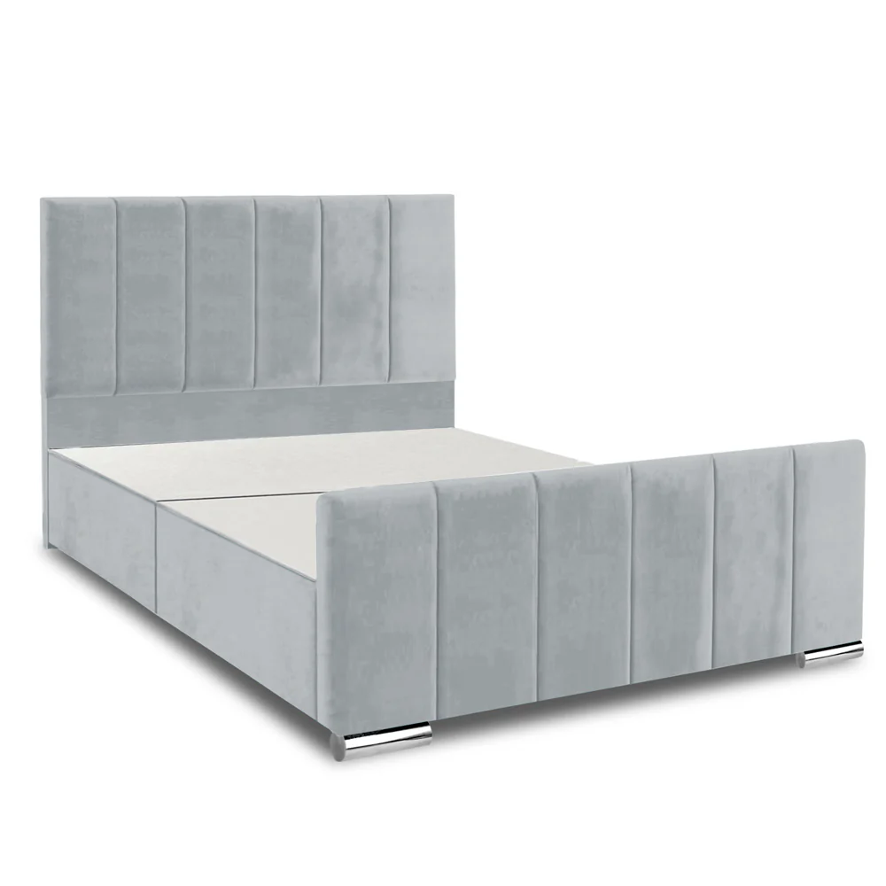 Brook - Vertical Lines Plush Velvet Divan Base | 5ft Kingsize