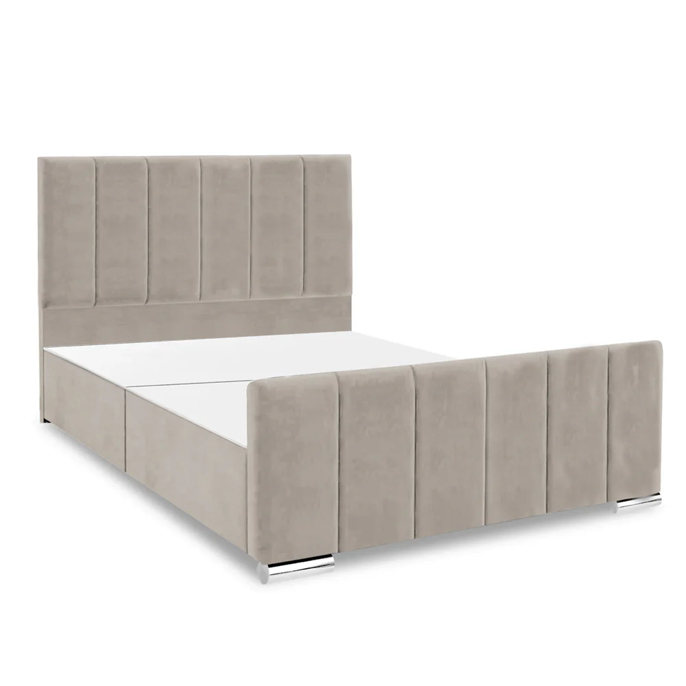 Brook - Vertical Lines Plush Velvet Divan Base | 5ft Kingsize - Image 10