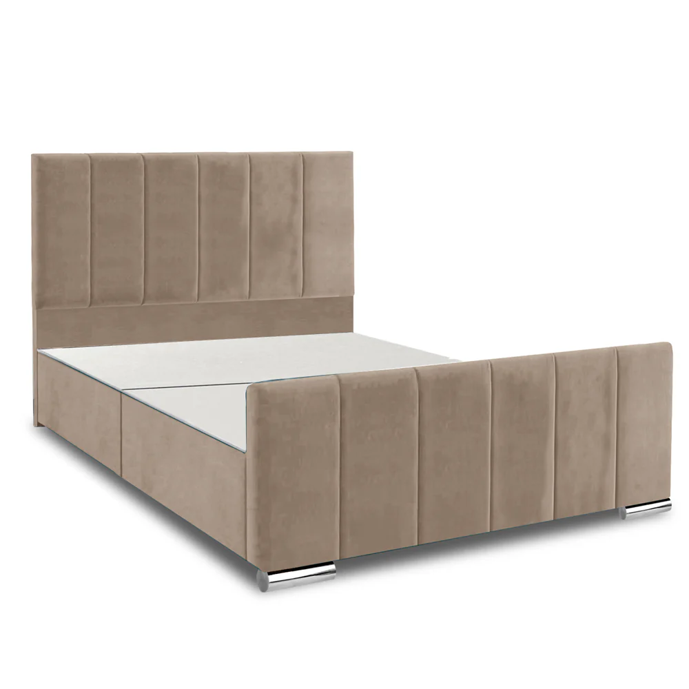 Brook - Vertical Lines Plush Velvet Divan Base | 5ft Kingsize - Image 13