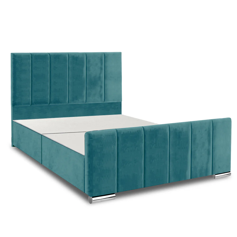 Brook - Vertical Lines Plush Velvet Divan Base | 5ft Kingsize - Image 16
