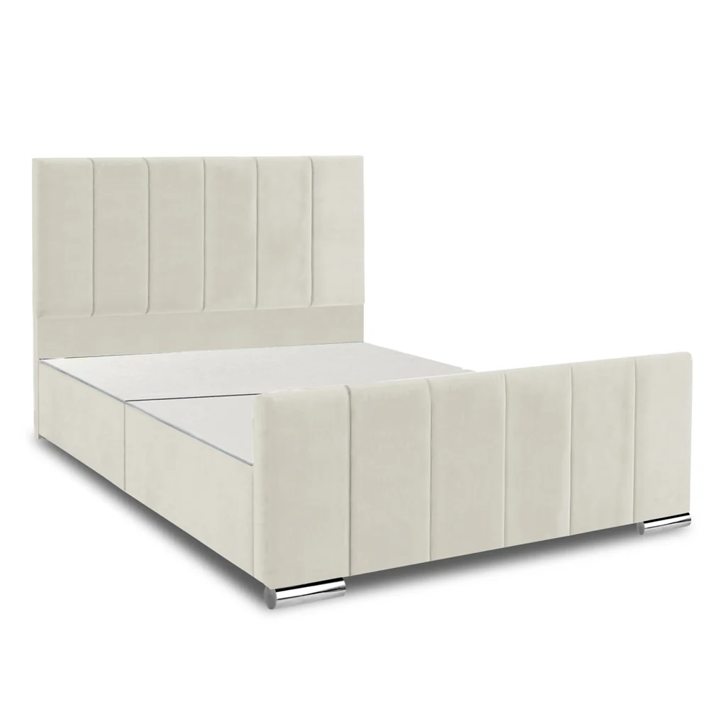 Brook - Vertical Lines Plush Velvet Divan Base | 5ft Kingsize - Image 7