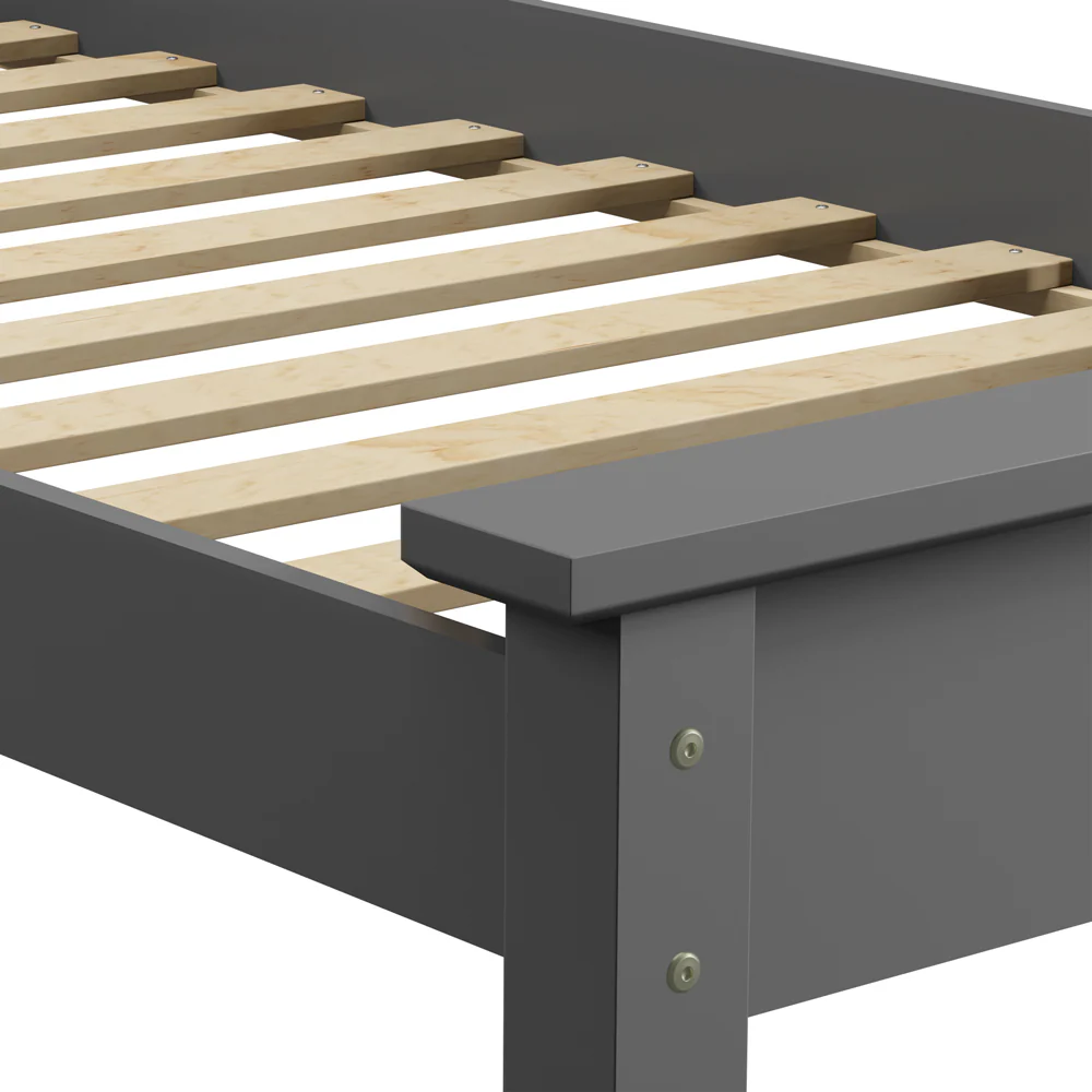 Cambridge - Charcoal Single Frame Bed & Mattress (3ft) - Image 3