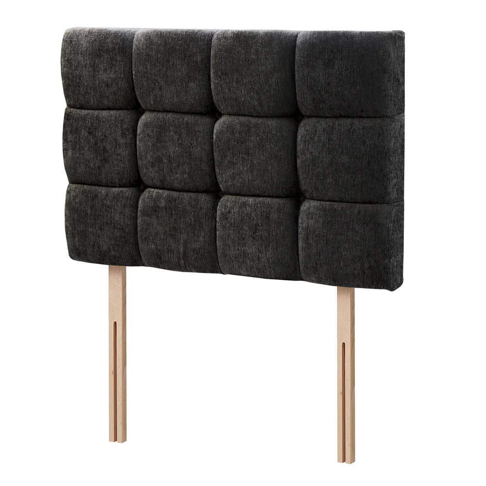 Chenille - Cubed Buttoned Single Headboard (3ft) - Image 3