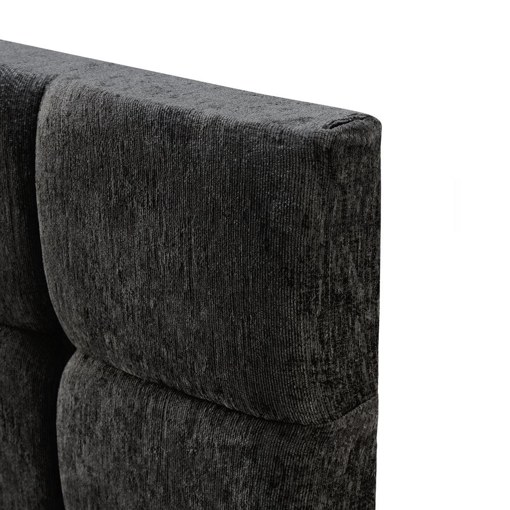 Chenille- Cubed Buttoned Small Double Headboard (4ft) - Image 4