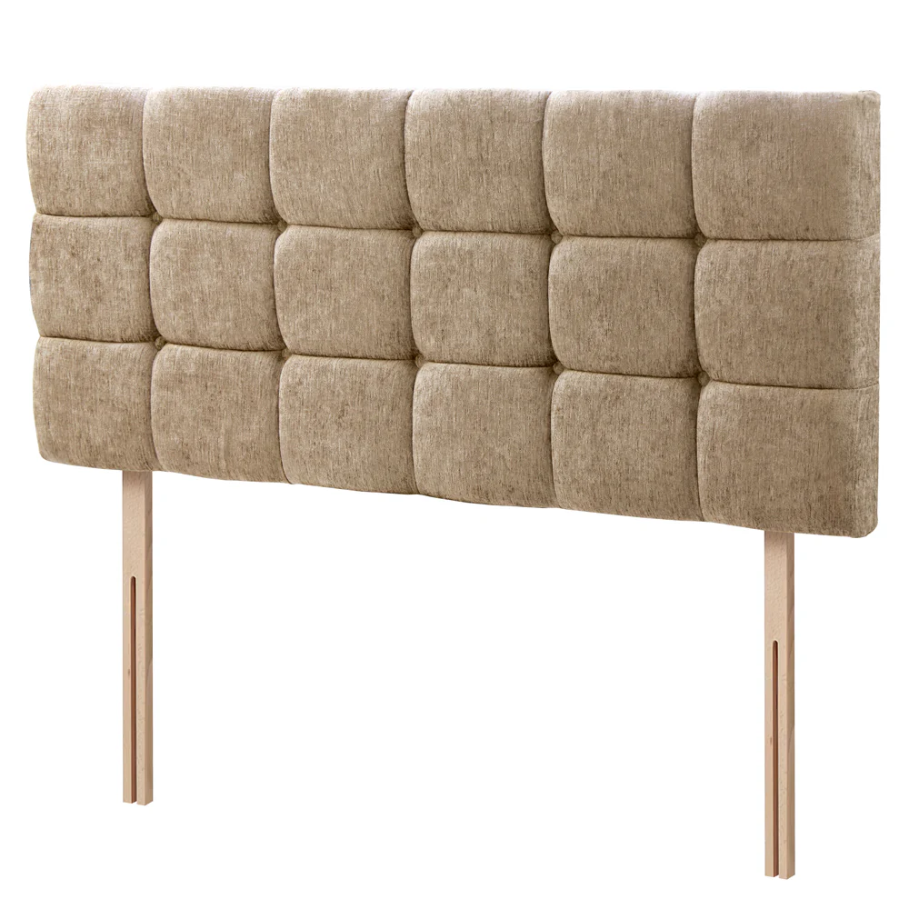 Chenille - Cubed Buttoned Double Headboard (4ft6) - Image 7