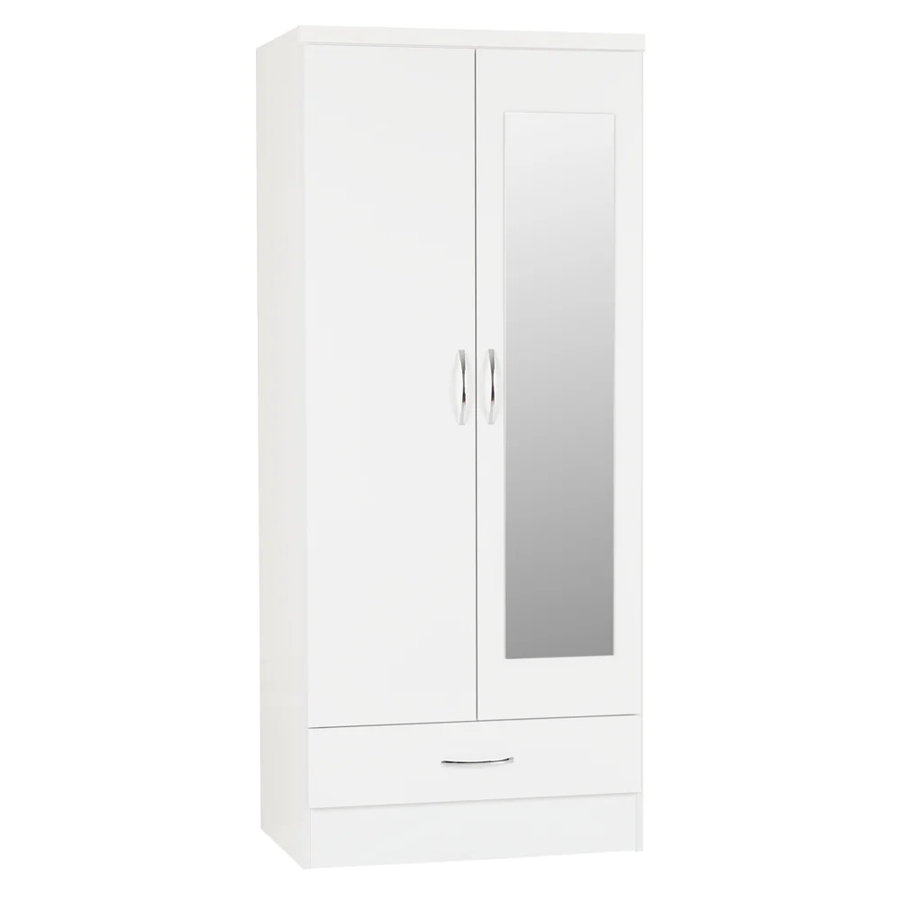 Nevada 2DR Wardrobe White with Mirror