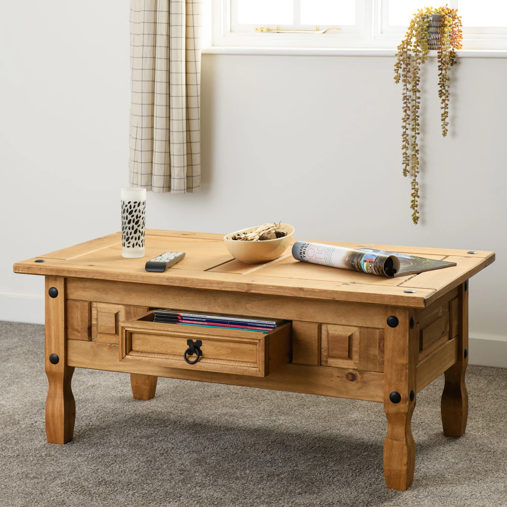 Corona - 1 Drawer Pine Coffee Table - Image 5