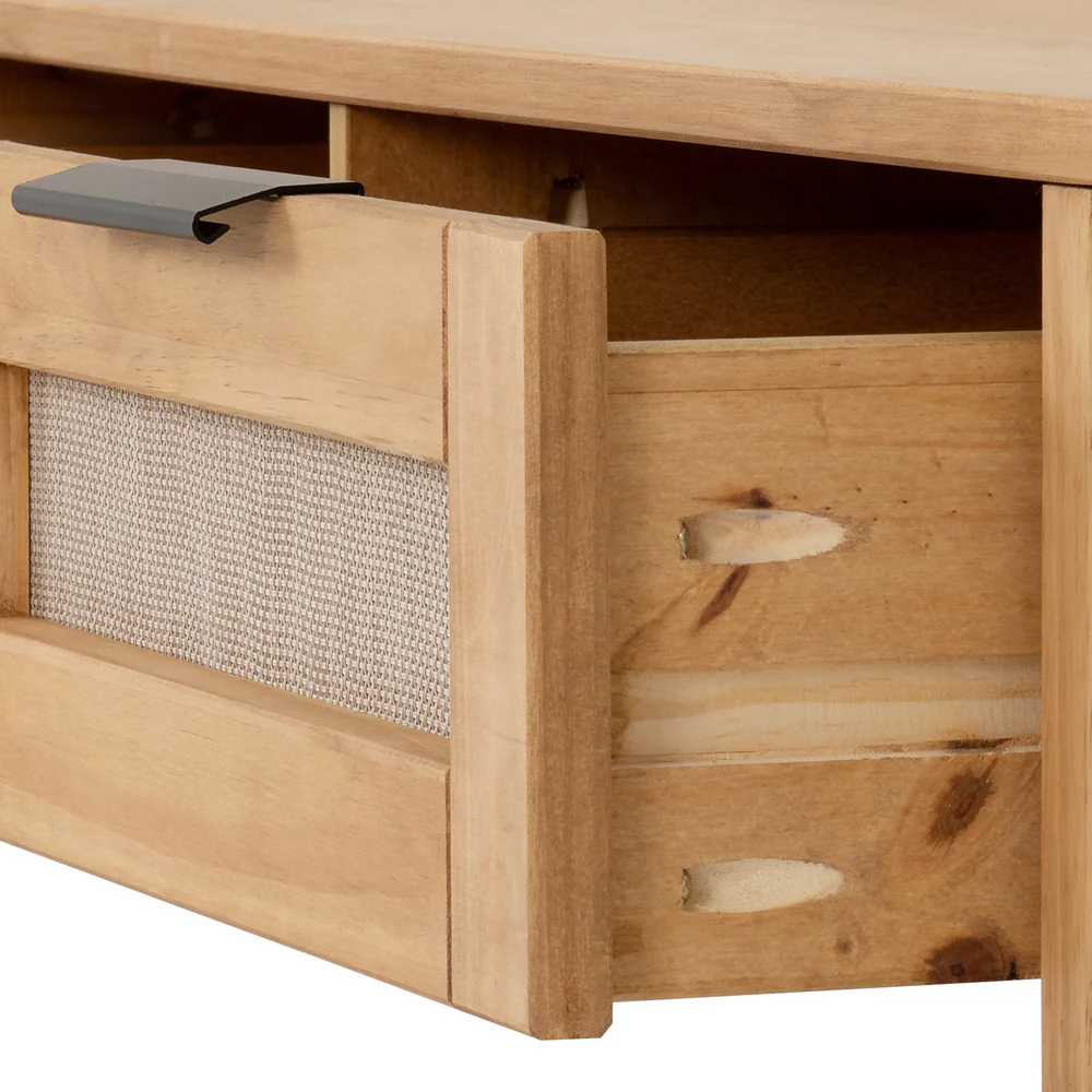 Corona - 2 Drawers Pine Rattan Coffee Table - Image 3