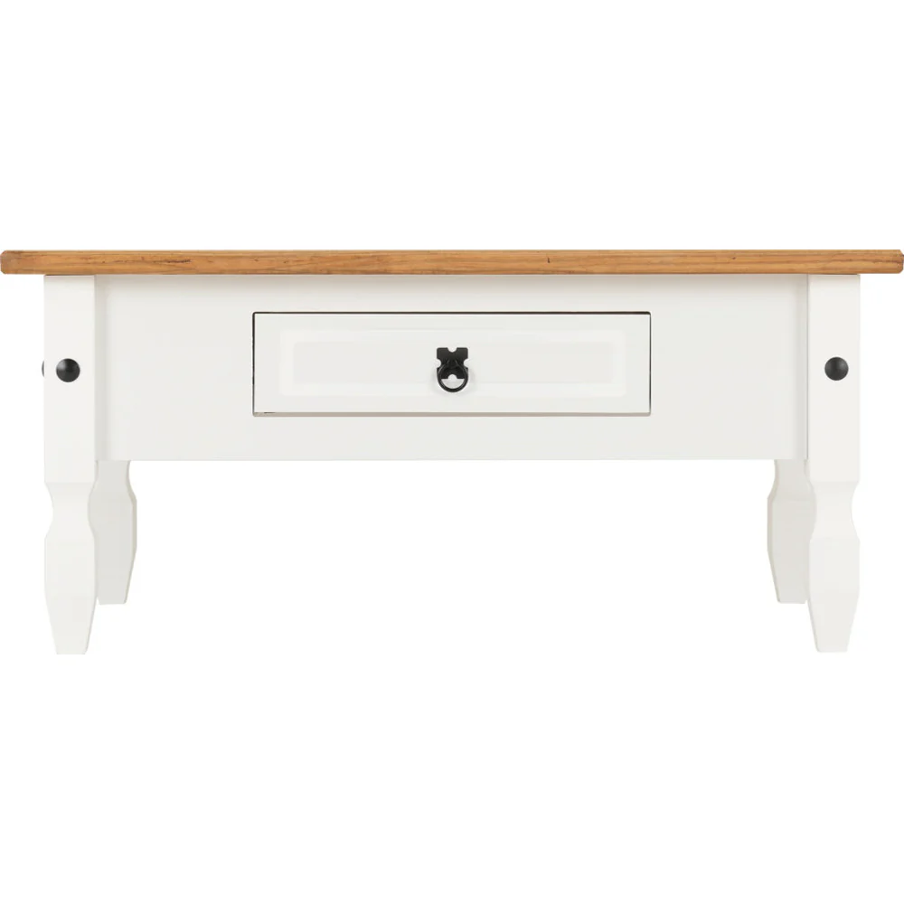 Corona - 1 Drawer White Coffee Table - Image 3