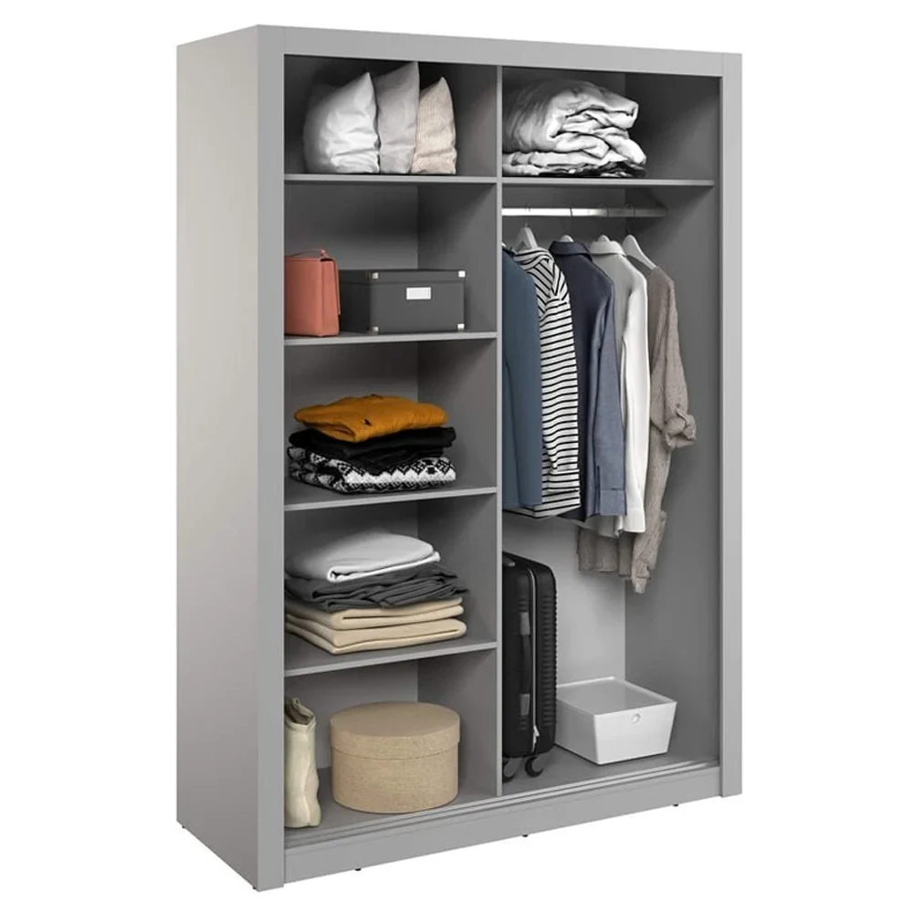 Cuba 1.2m 2DR Sliding Wardrobe Grey - Image 3