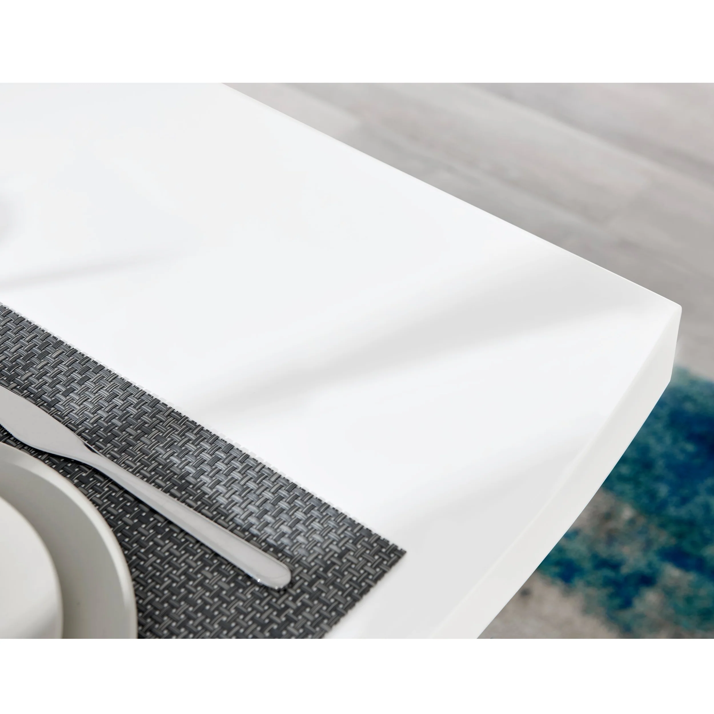 Dunloe - 120cm White High Gloss Dining Table - Image 3