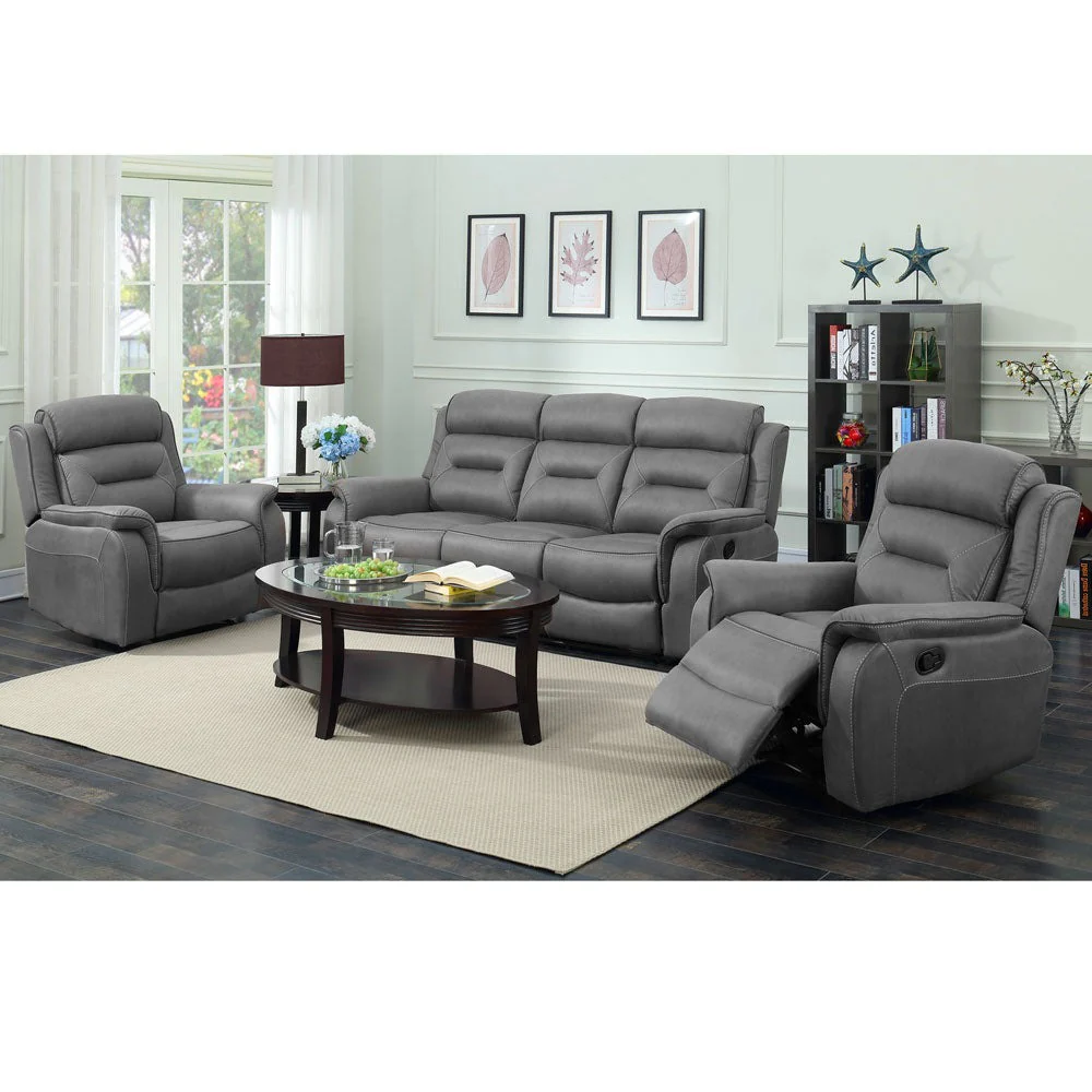 Georgia 3+1+1 Grey Reclining Suite - Image 3
