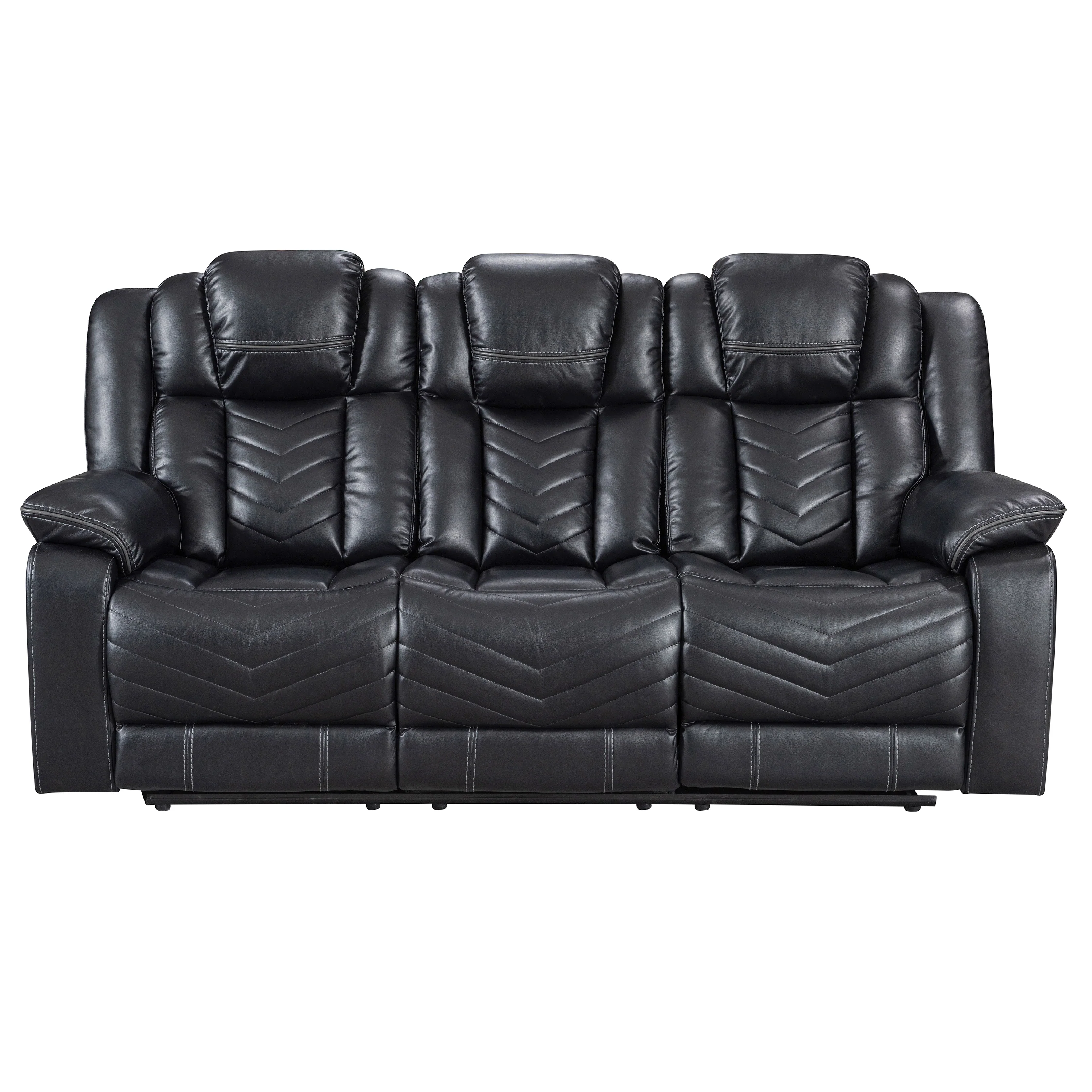 Godiva 3-2 Black Reclining Suite with Console - Image 3