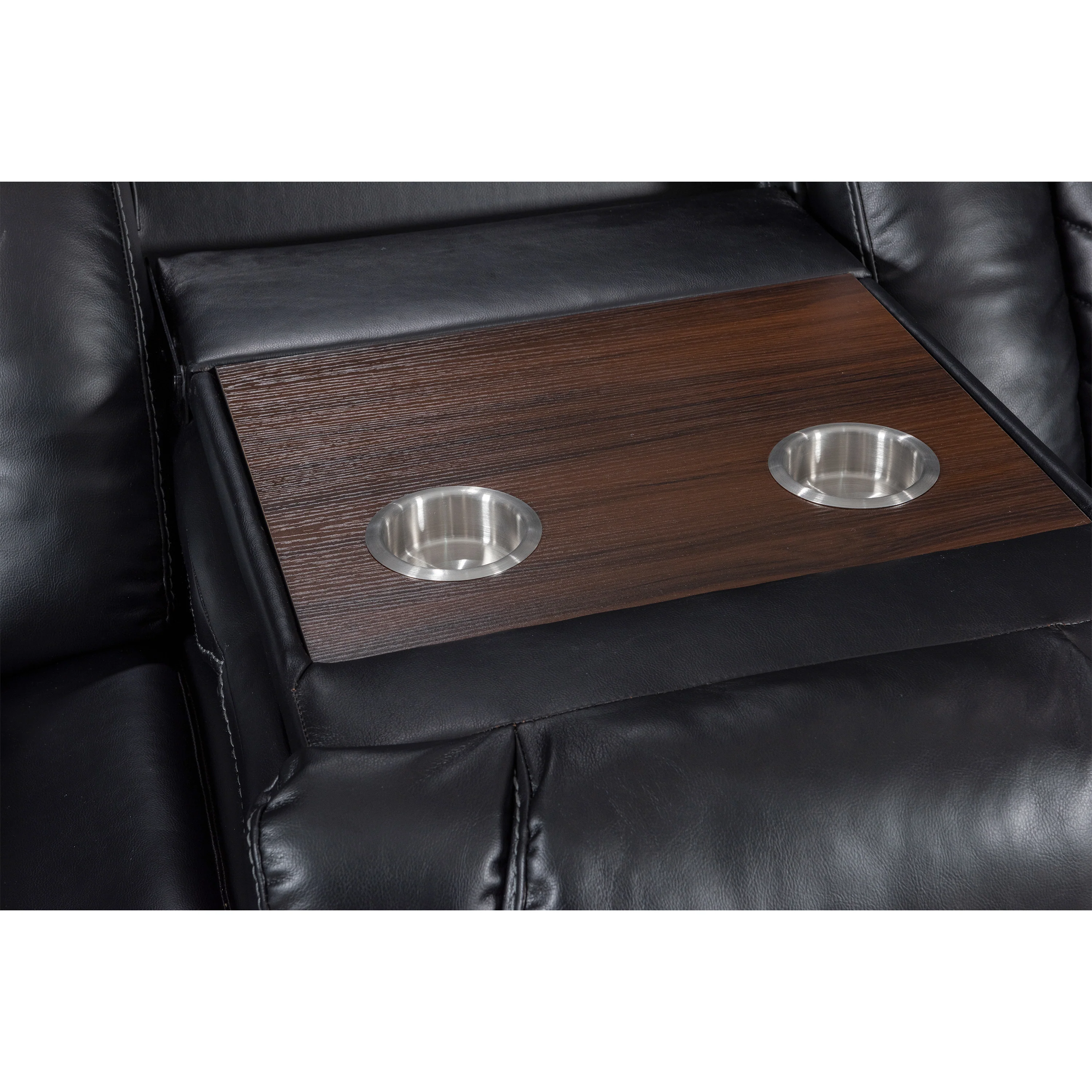 Godiva 3-2 Black Reclining Suite with Console - Image 5