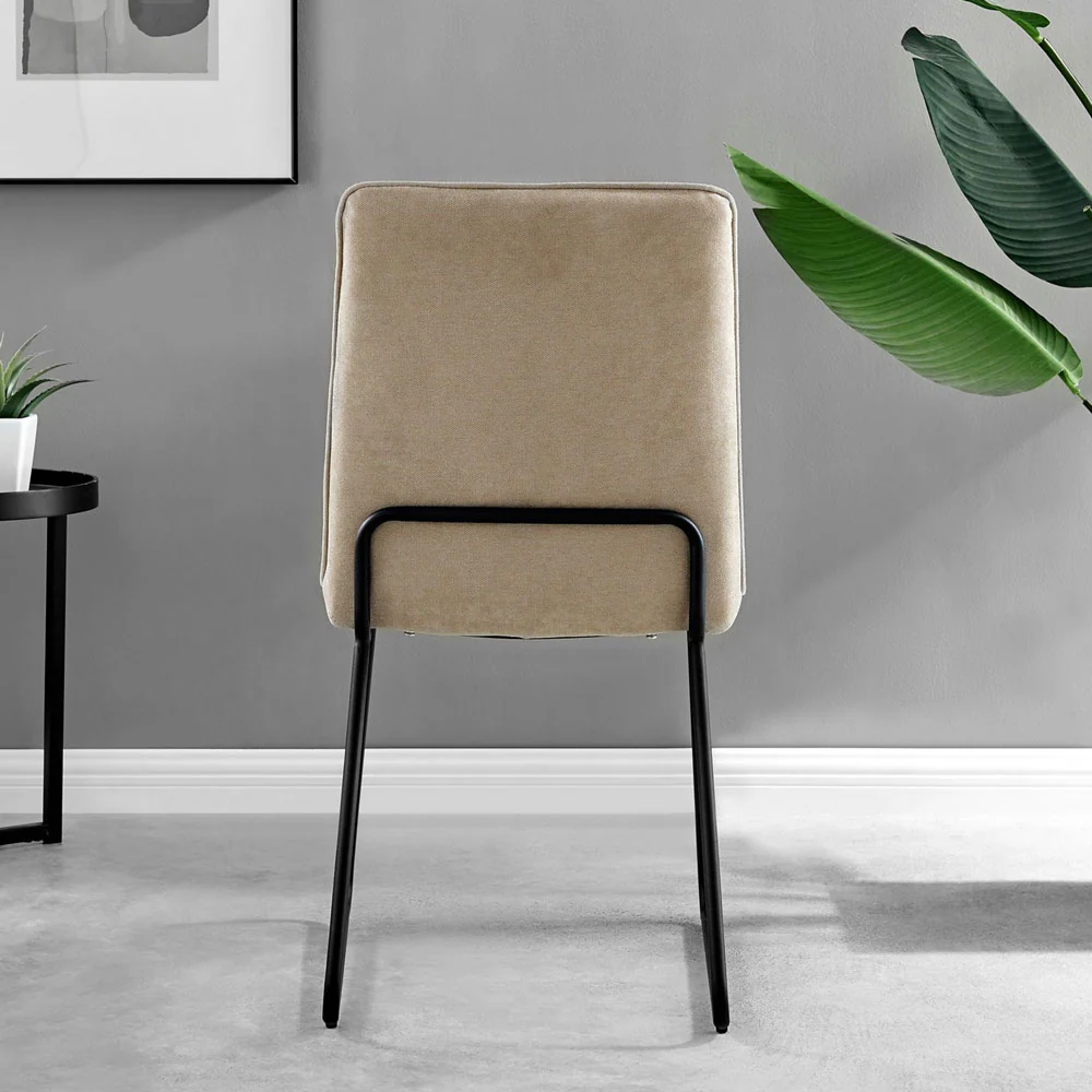Halle - Beige Fabric Black Leg Dining Chair - Image 5