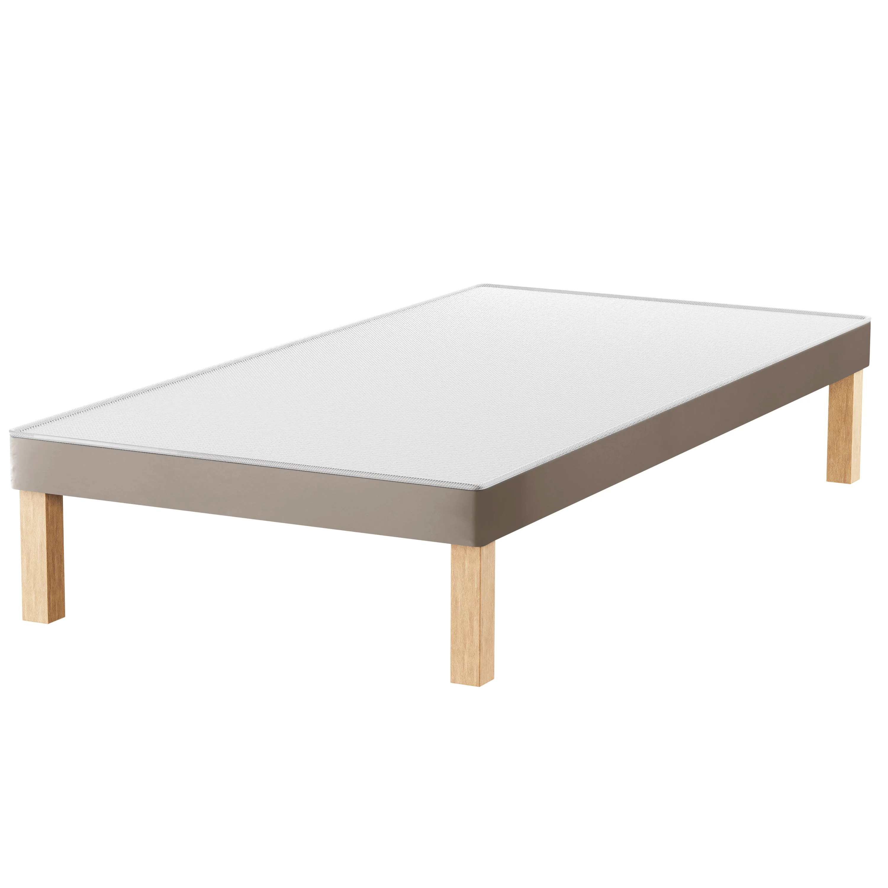 HL - Mink Plush Velvet Single Divan Base with Wooden Legs ( 3ft )