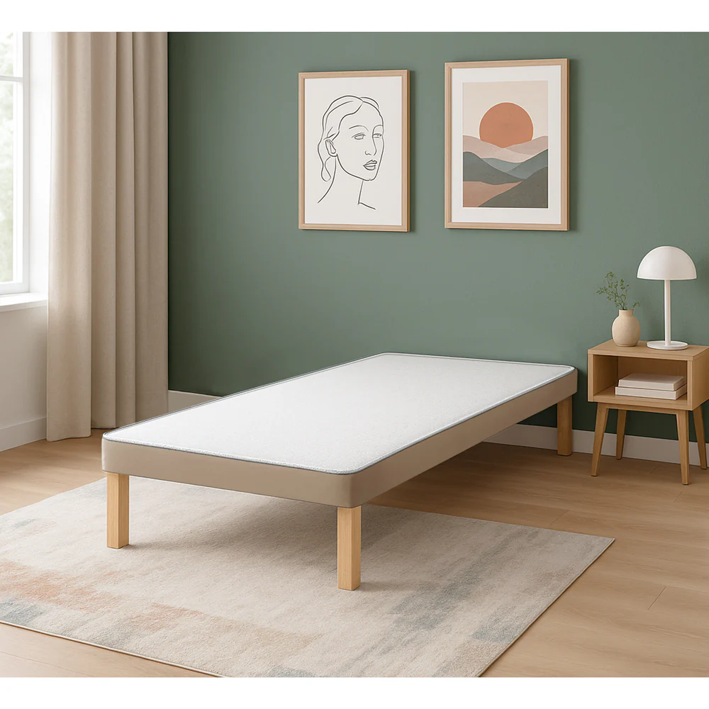 HL - Mink Plush Velvet Single Divan Base with Wooden Legs ( 3ft ) - Image 2