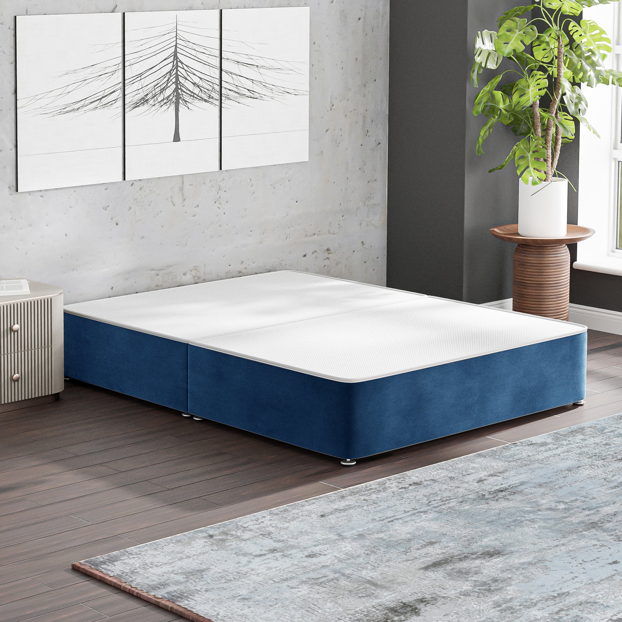 HL - Plush Blue King Split Divan Base (5ft) - Image 2