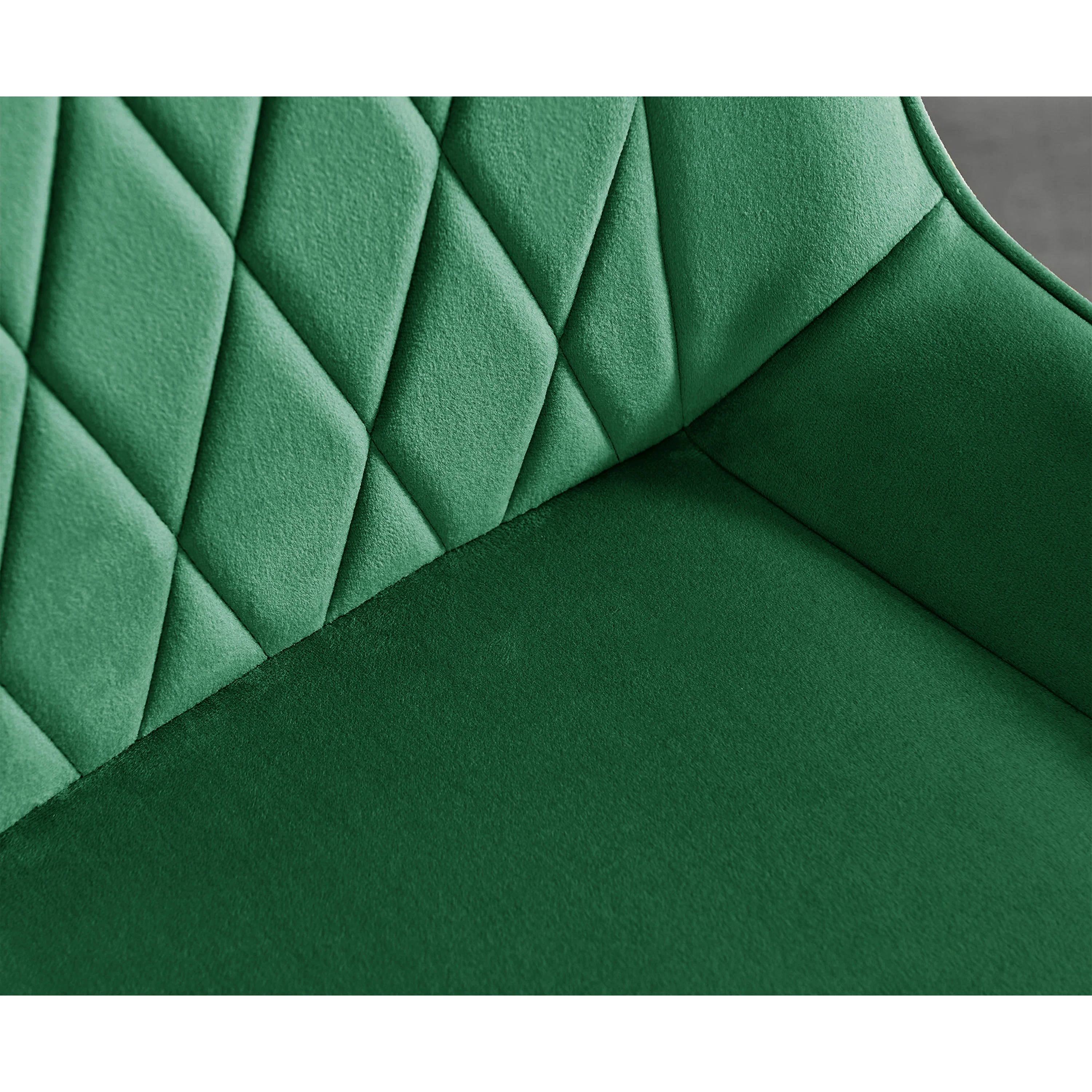 Kerry - Dark Oak Wood Effect Dining Table & 4 Maya Green Velvet Dining Chairs - Image 10