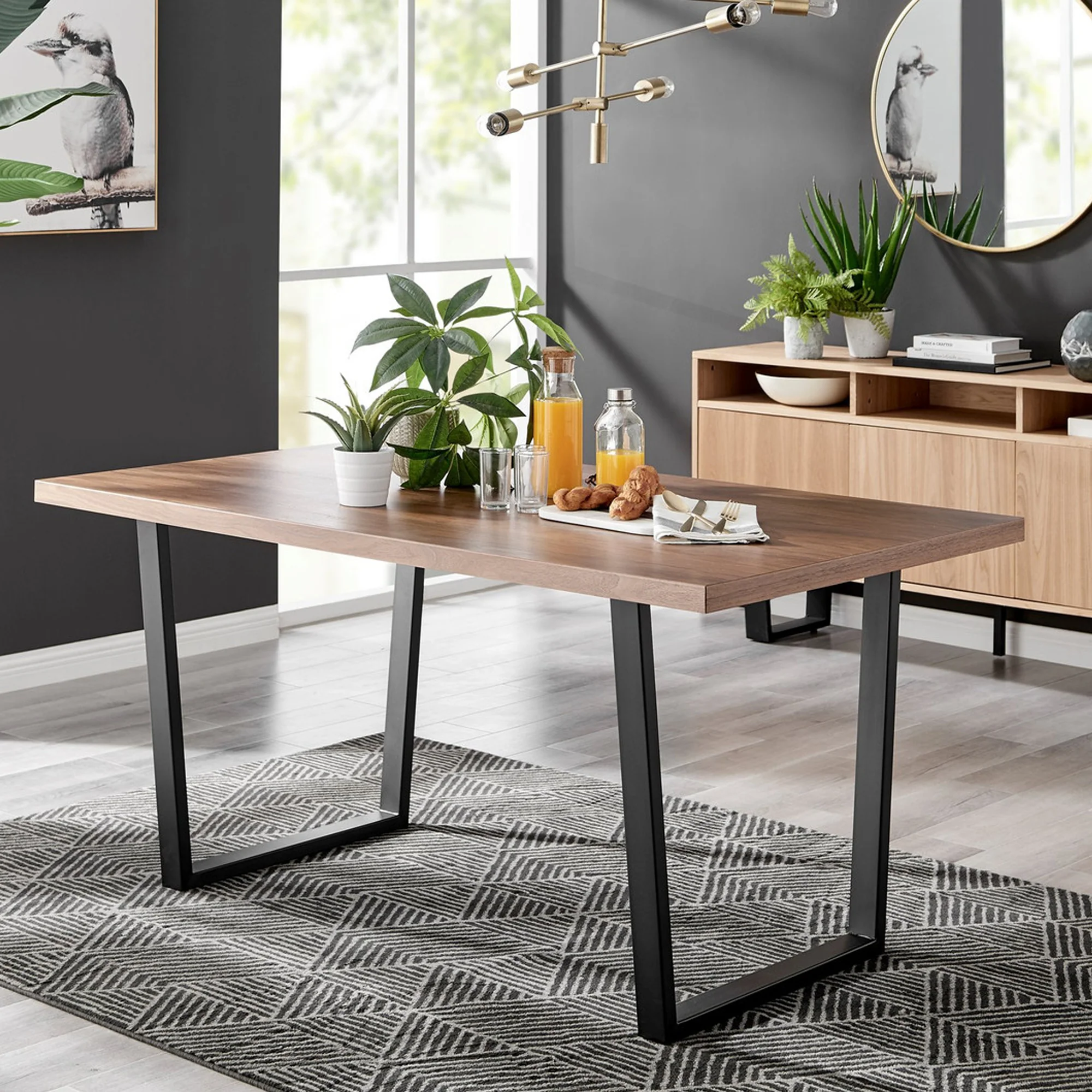 Kerry - Large Dark Oak Wood Effect Dining Table & Elba Chairs - Image 3