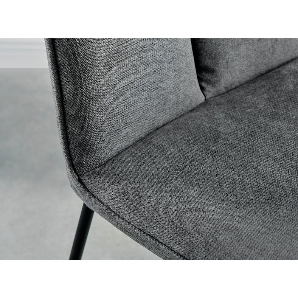 Kerry - Large Dark Oak Wood Effect Dining Table & Halle Grey Fabric Dining Chairs - Image 10