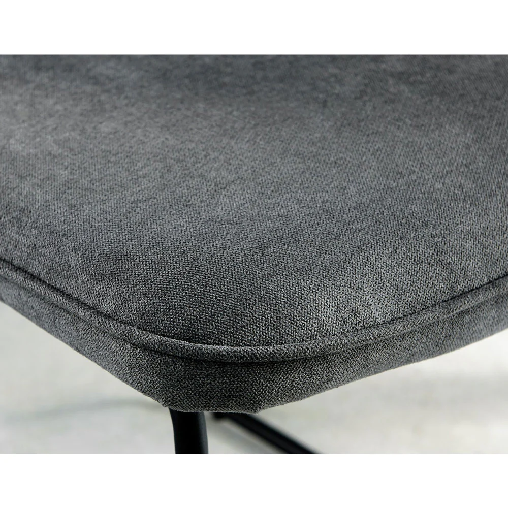 Kerry - Large Dark Oak Wood Effect Dining Table & Halle Grey Fabric Dining Chairs - Image 11