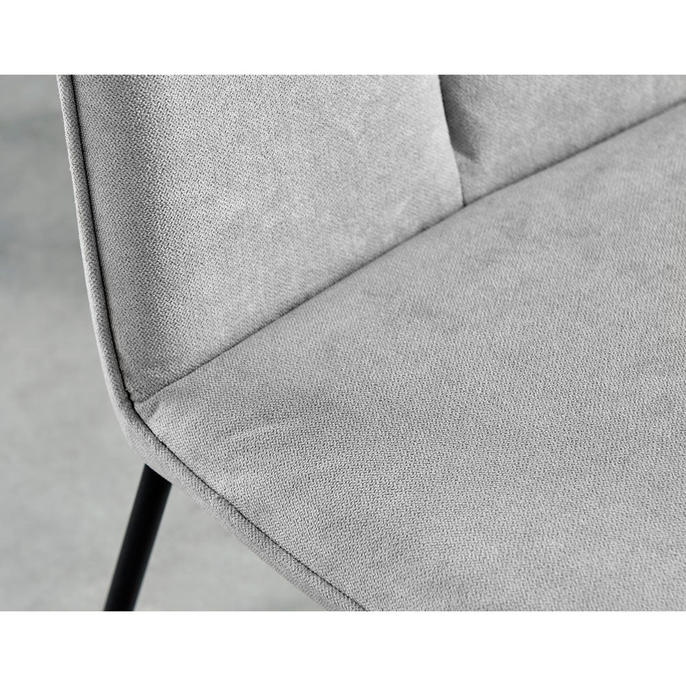 Halle - Light Grey Fabric Black Leg Dining Chair - Image 3