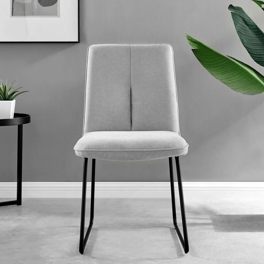 Halle - Light Grey Fabric Black Leg Dining Chair - Image 5