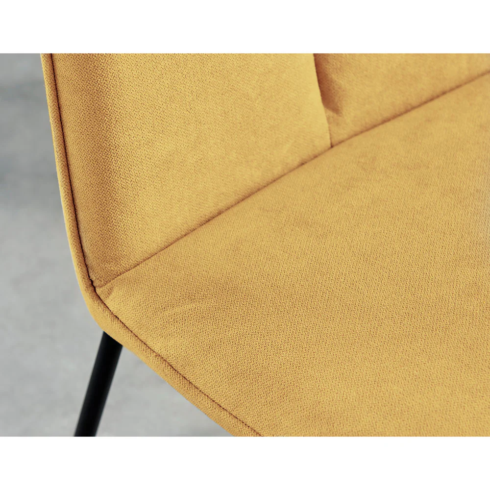 Halle - Mustard Fabric Black Leg Dining Chair - Image 3