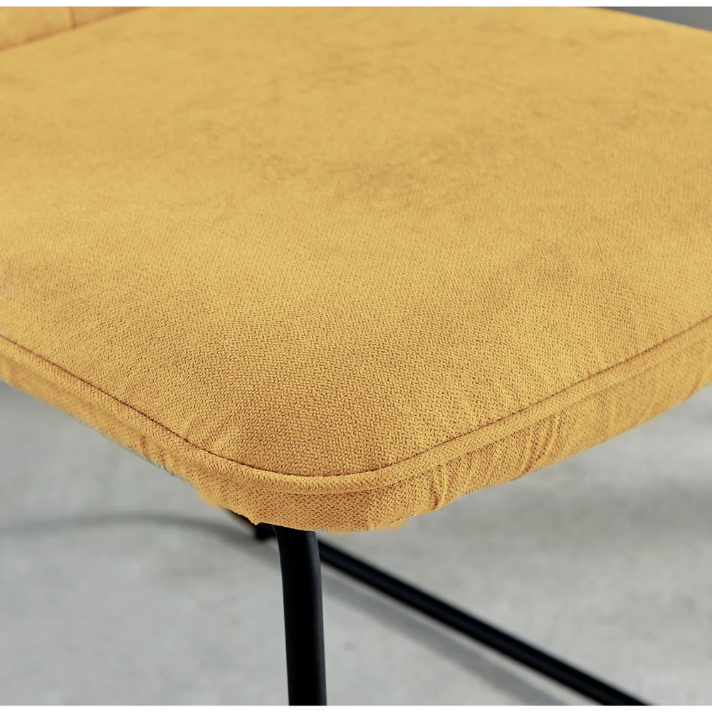 Halle - Mustard Fabric Black Leg Dining Chair - Image 4