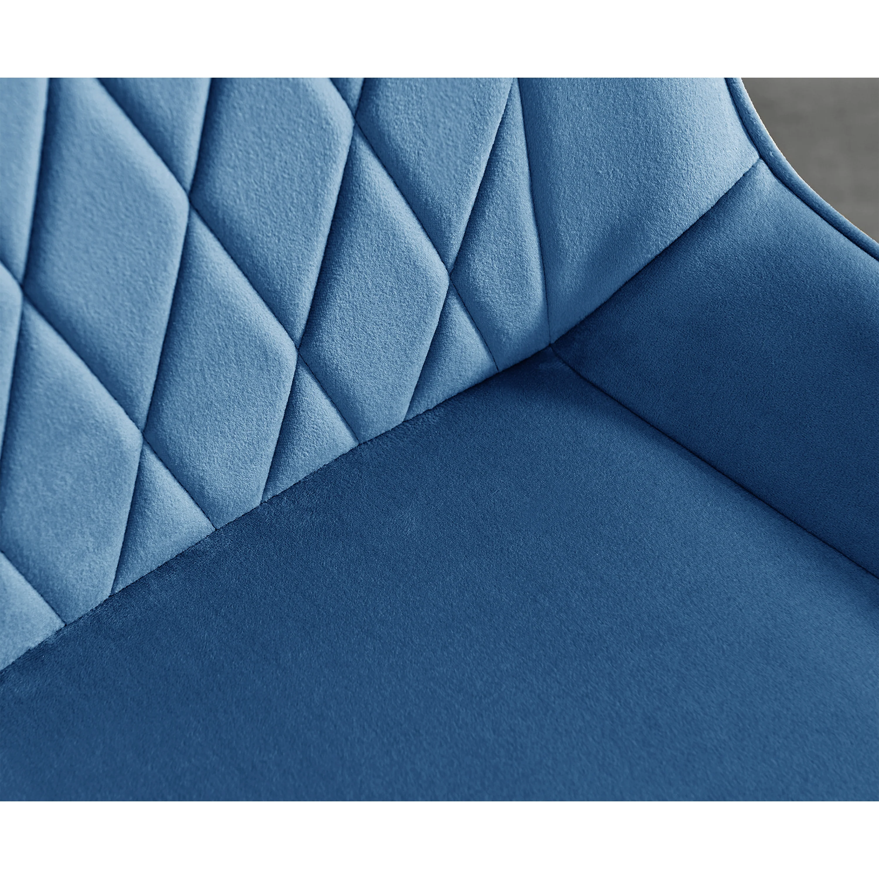Kerry - Dark Oak Wood Effect Dining Table & 4 Maya Blue Velvet Dining Chairs - Image 8
