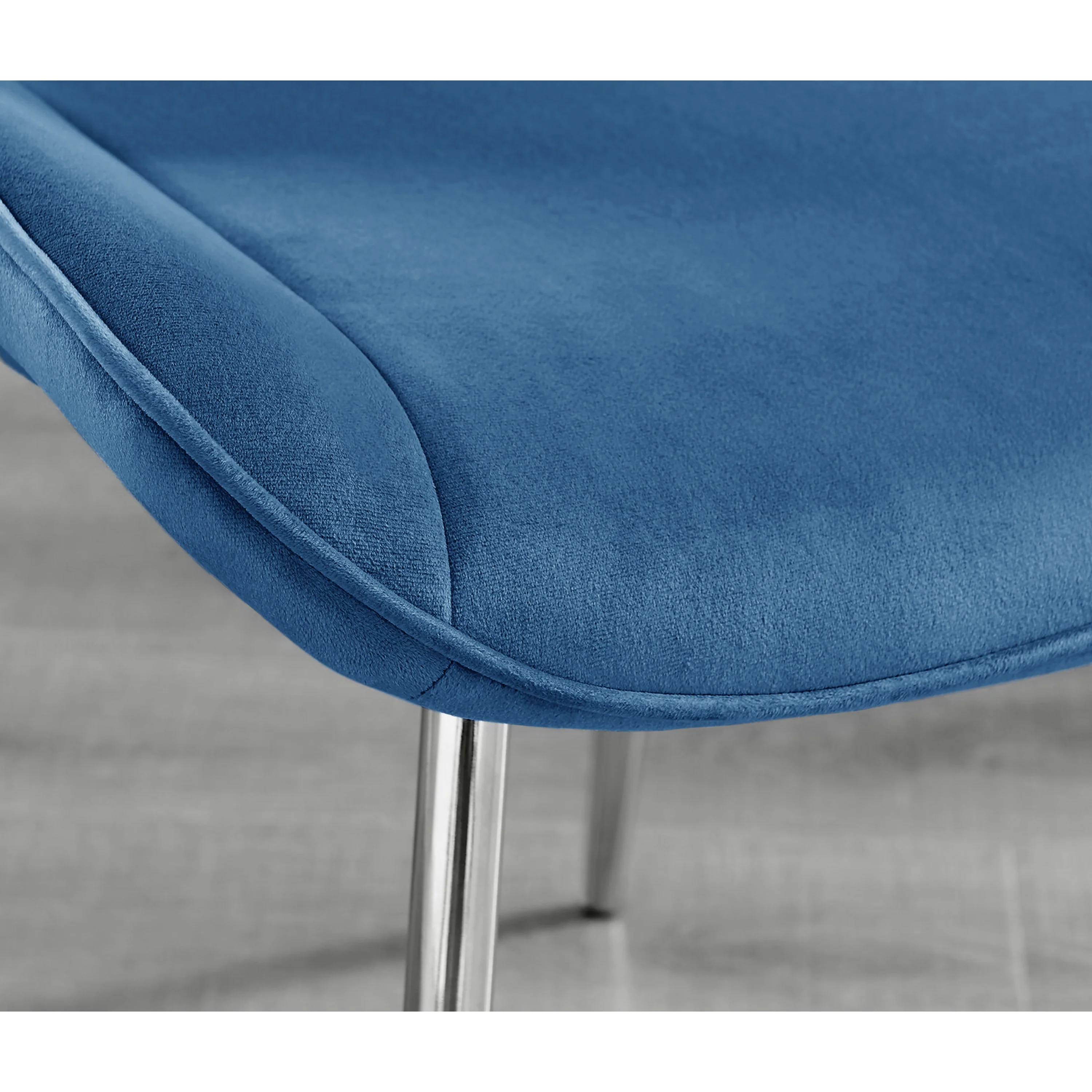 Kerry - Dark Oak Wood Effect Dining Table & 4 Maya Blue Velvet Dining Chairs - Image 9