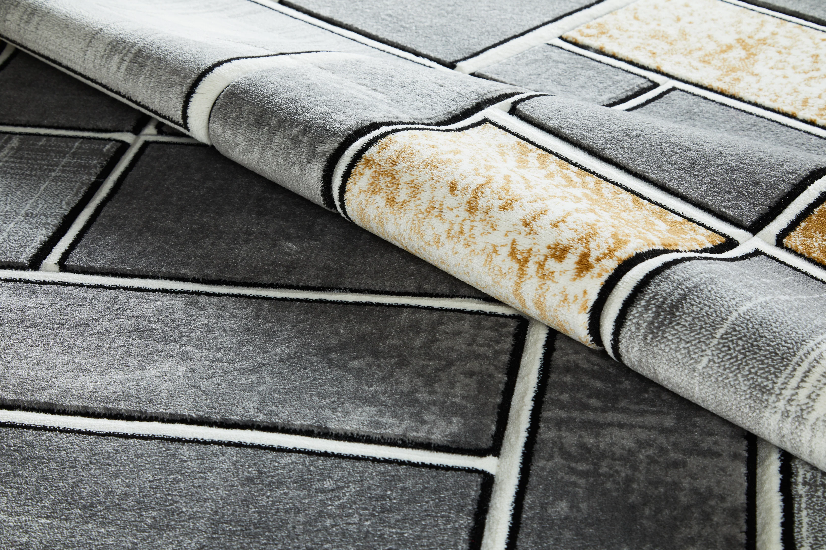 Lagos Grey Gold Rug - 160cm x 230cm - Image 3