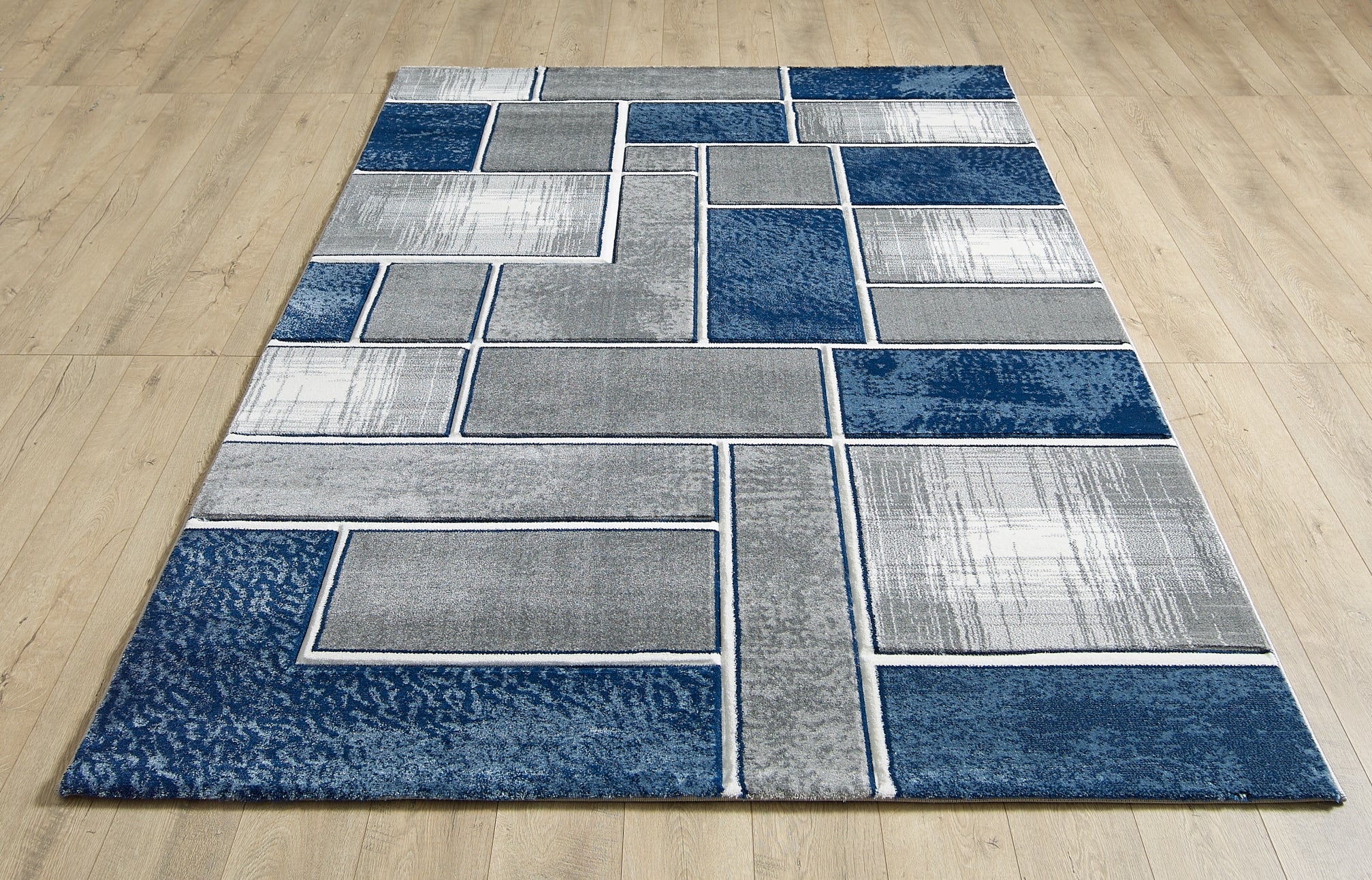Lagos Grey Navy Rug - 120cm x 170cm - Image 4