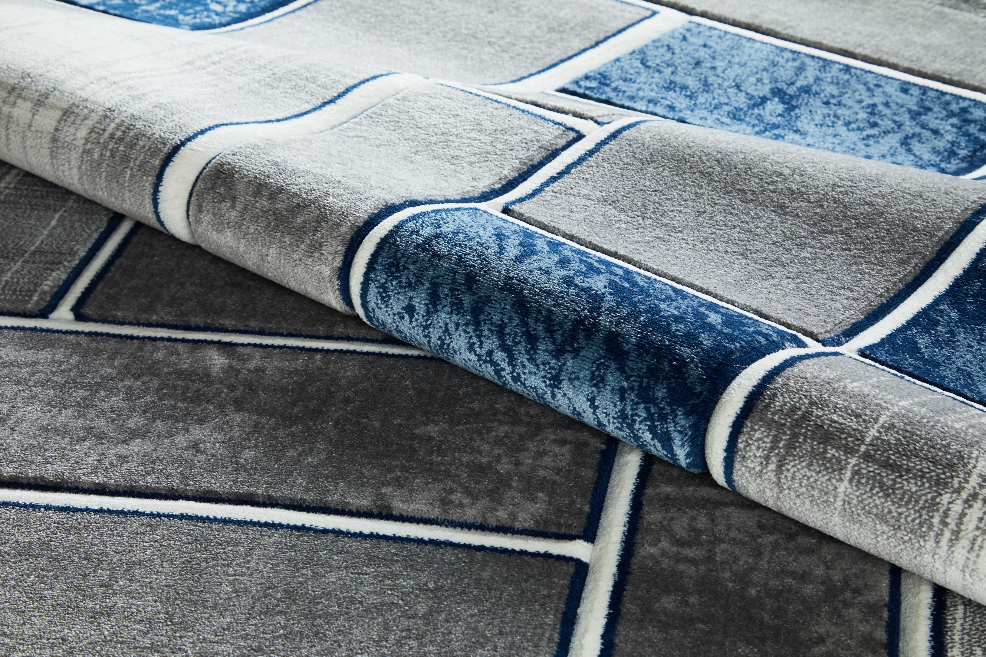 Lagos Grey Navy Rug - 160cm x 230cm - Image 5