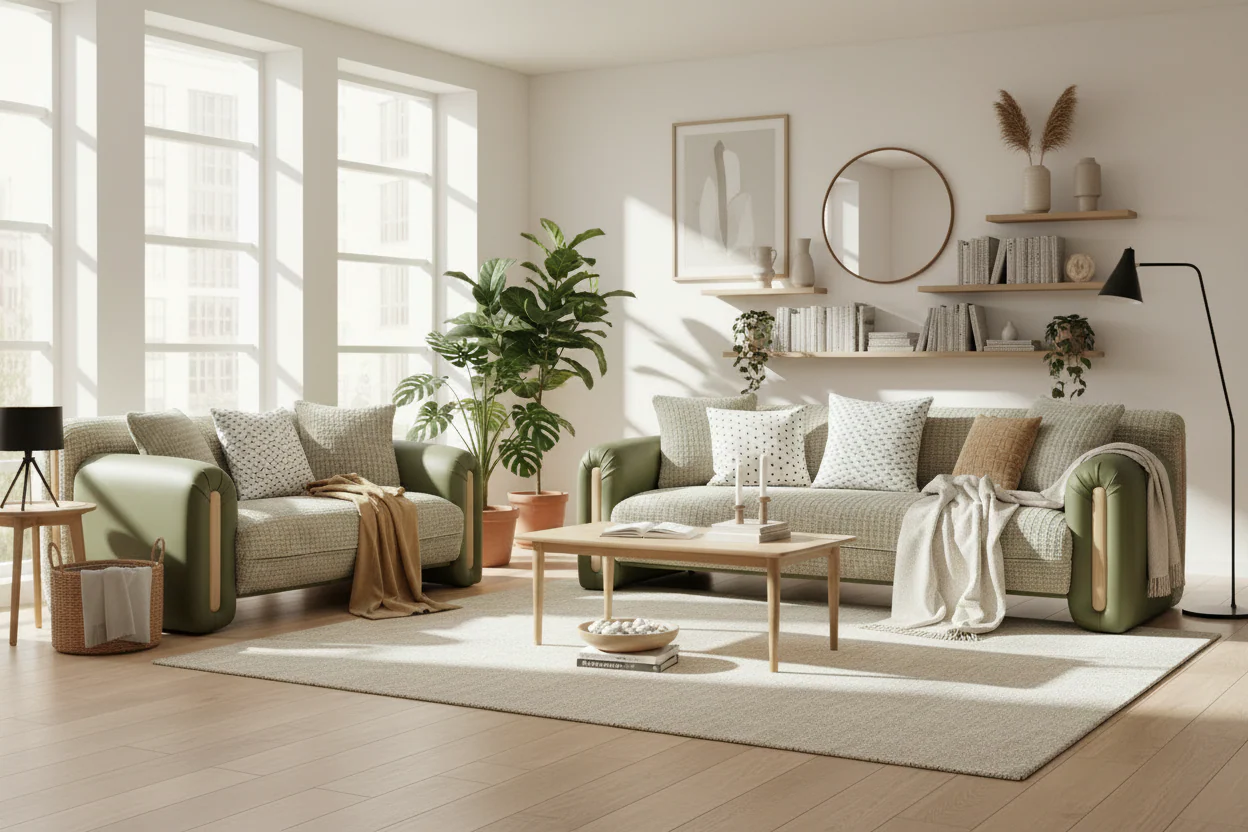 Magnum - 3+2 Green Fabric Suite - Image 2