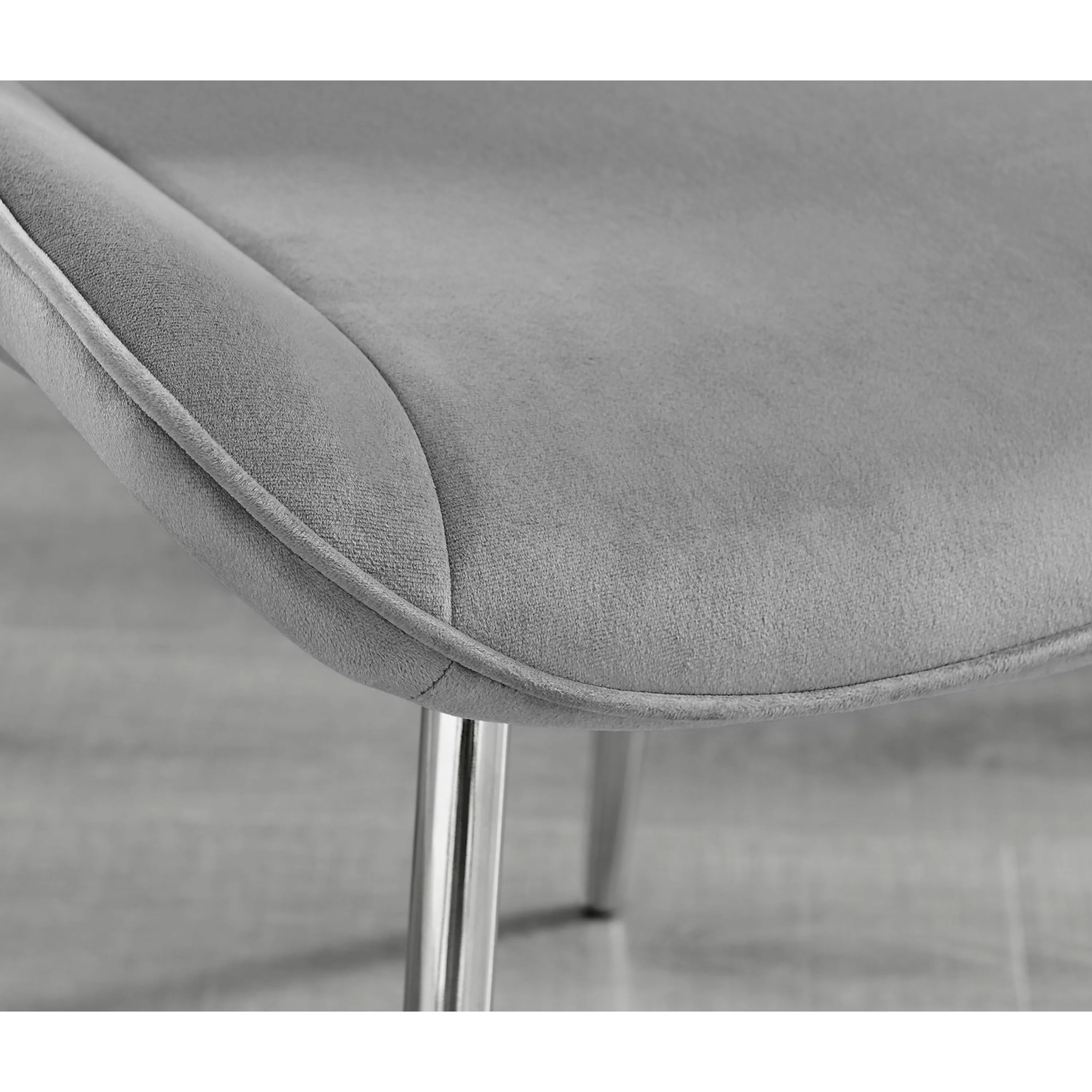 Maya - Grey Velvet Chrome Leg Luxury Dining Chair - Image 5